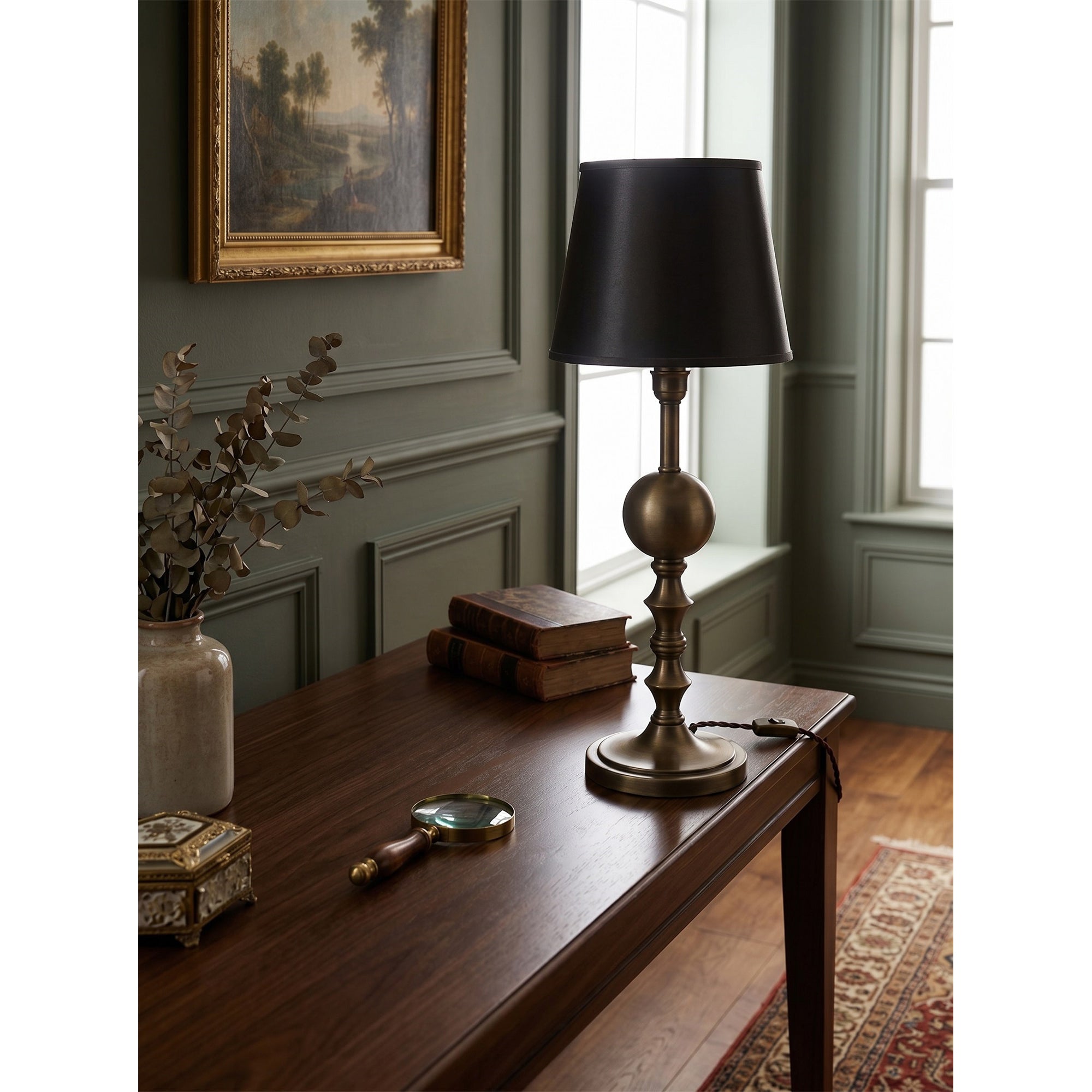 Antique Brass Candelabra Table Lamp