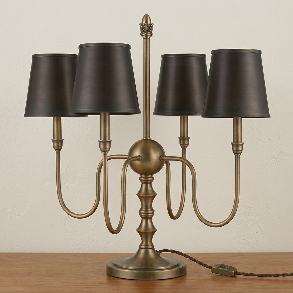 Antique Brass Candelabra Table Lamp