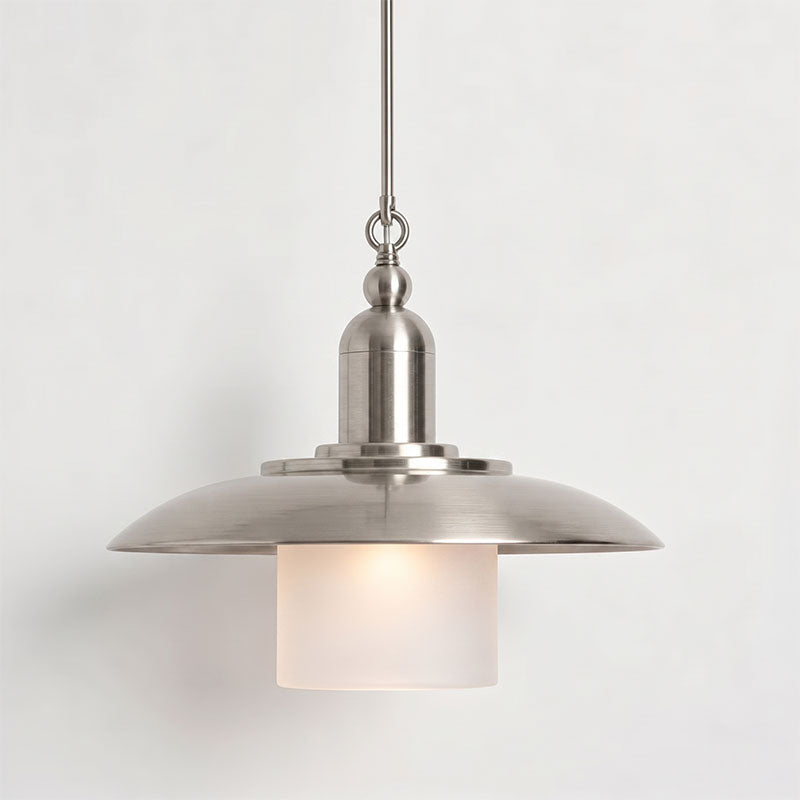 Aged Brass Frosted Glass Dome Pendant