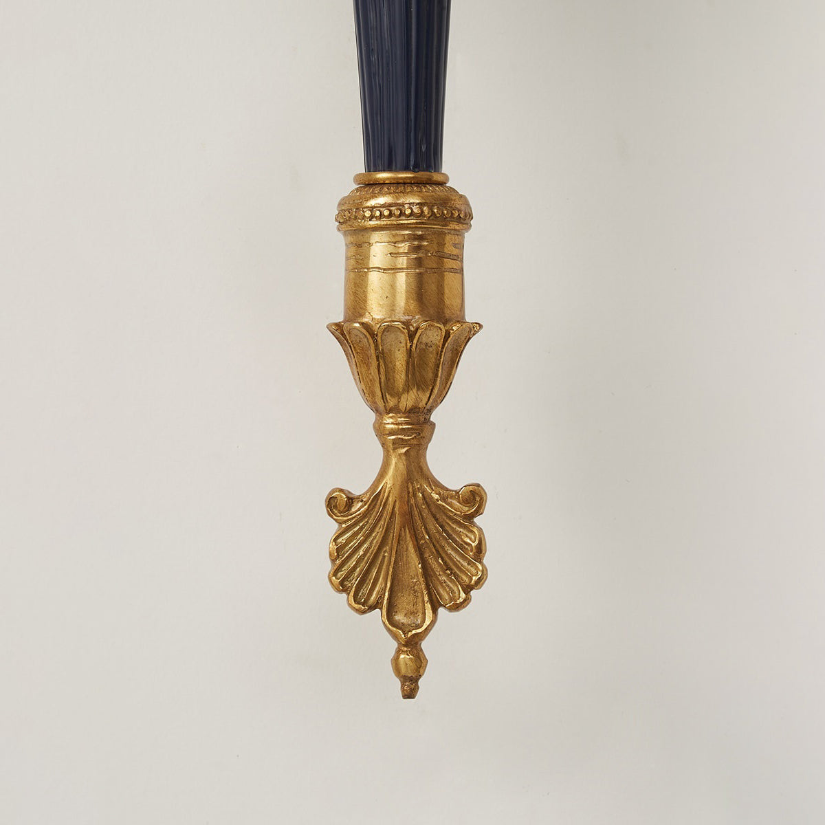 Fluted Black & Brass Double Wall Sconce