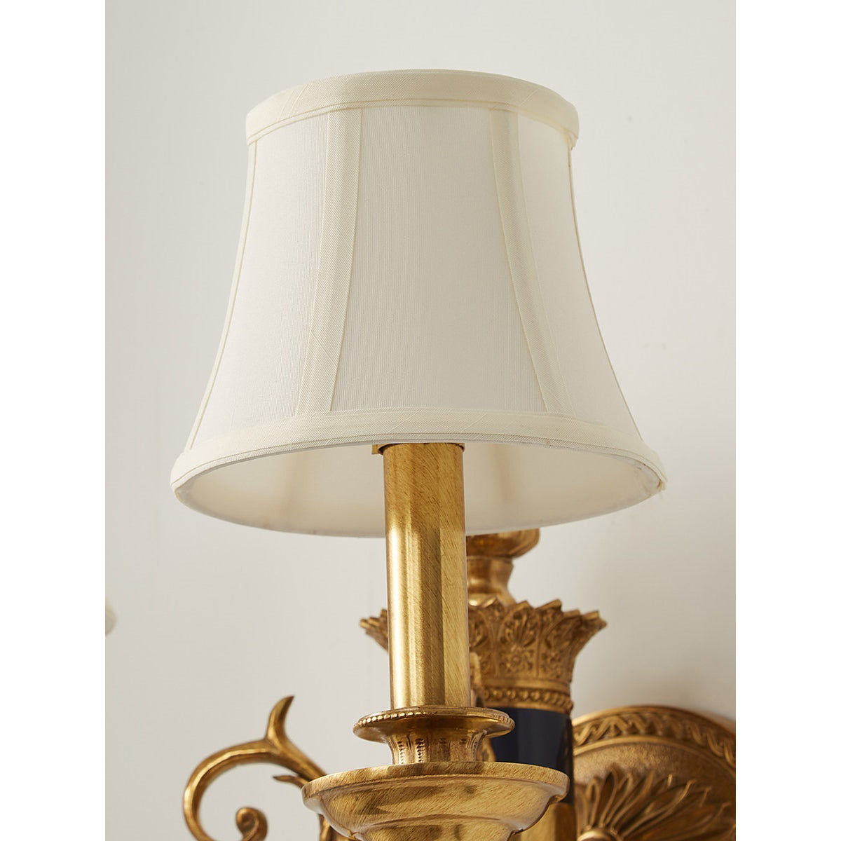 Fluted Black & Brass Double Wall Sconce