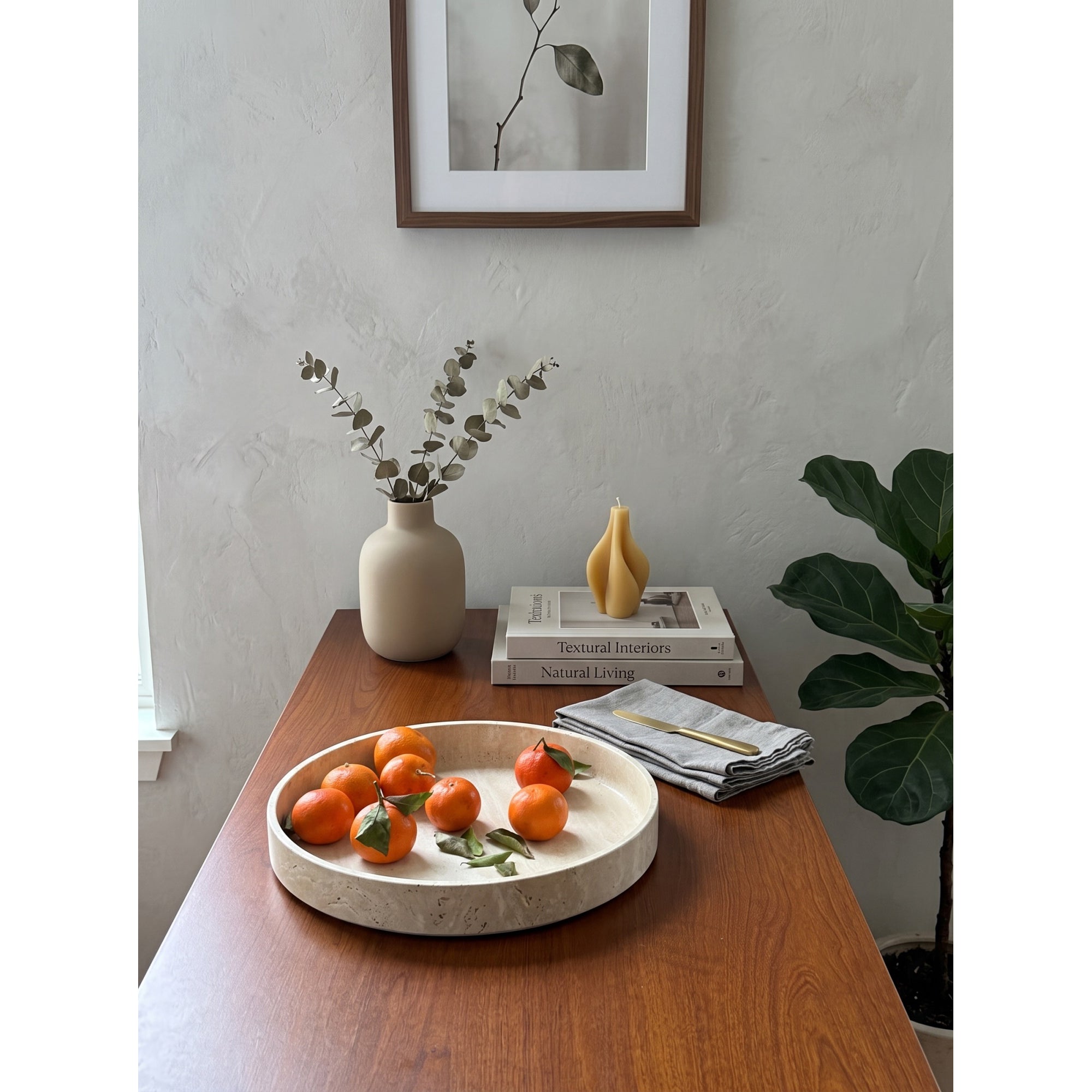 Wide Round Stone Platter