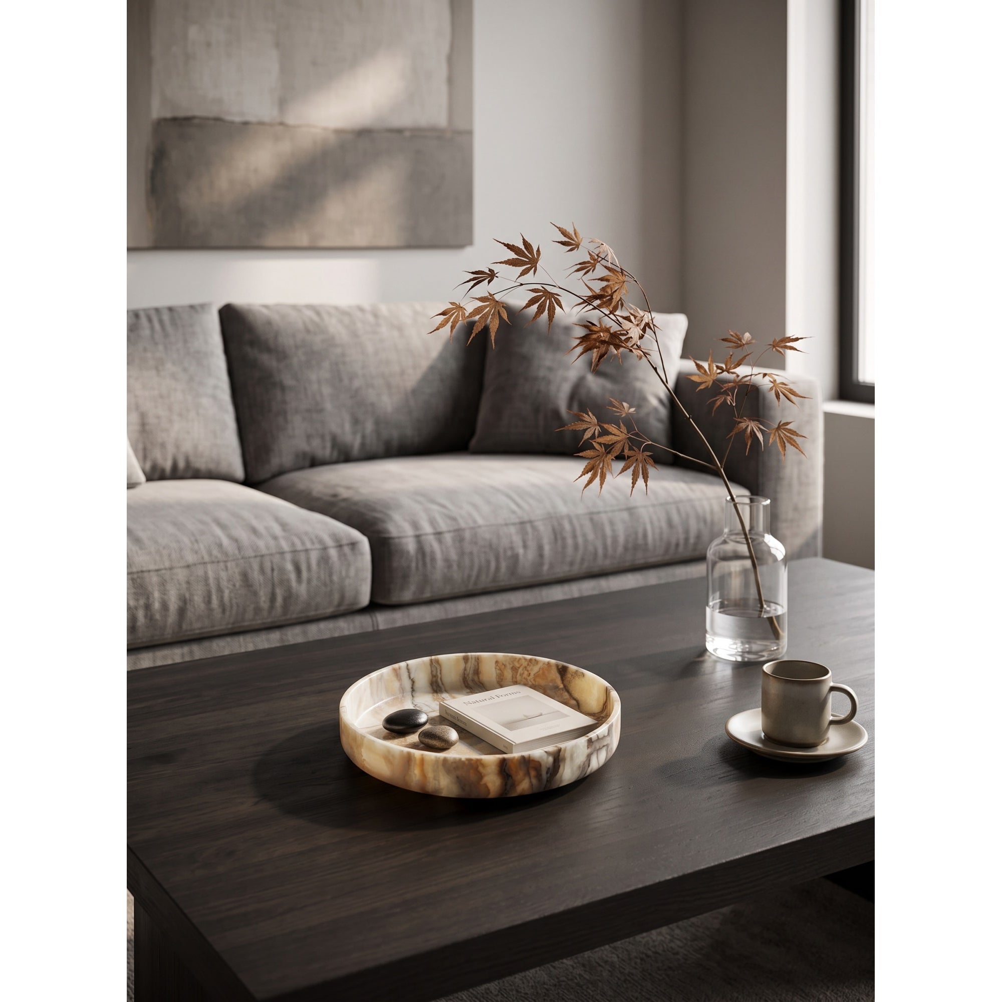 Wide Round Stone Platter
