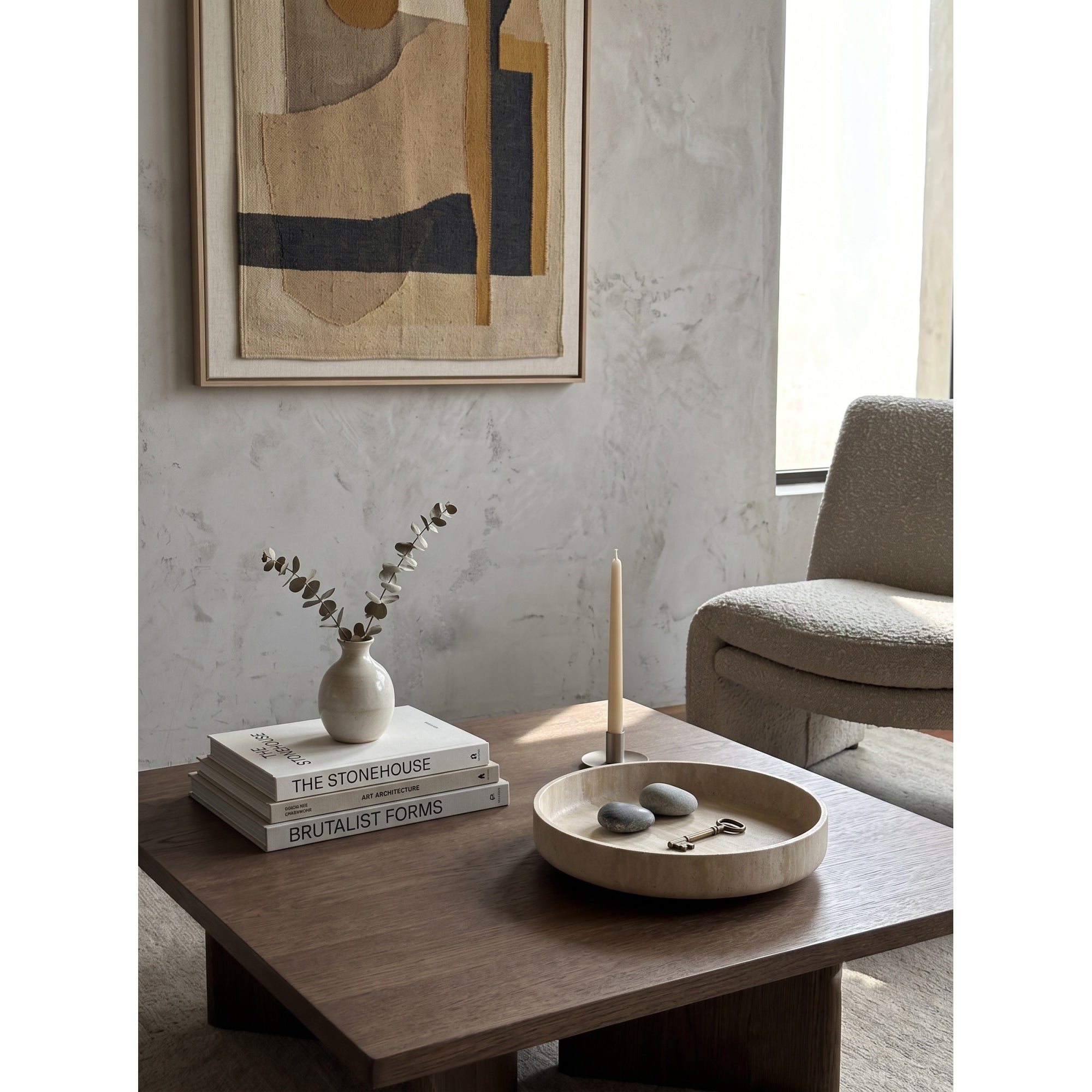 Wide Round Stone Platter