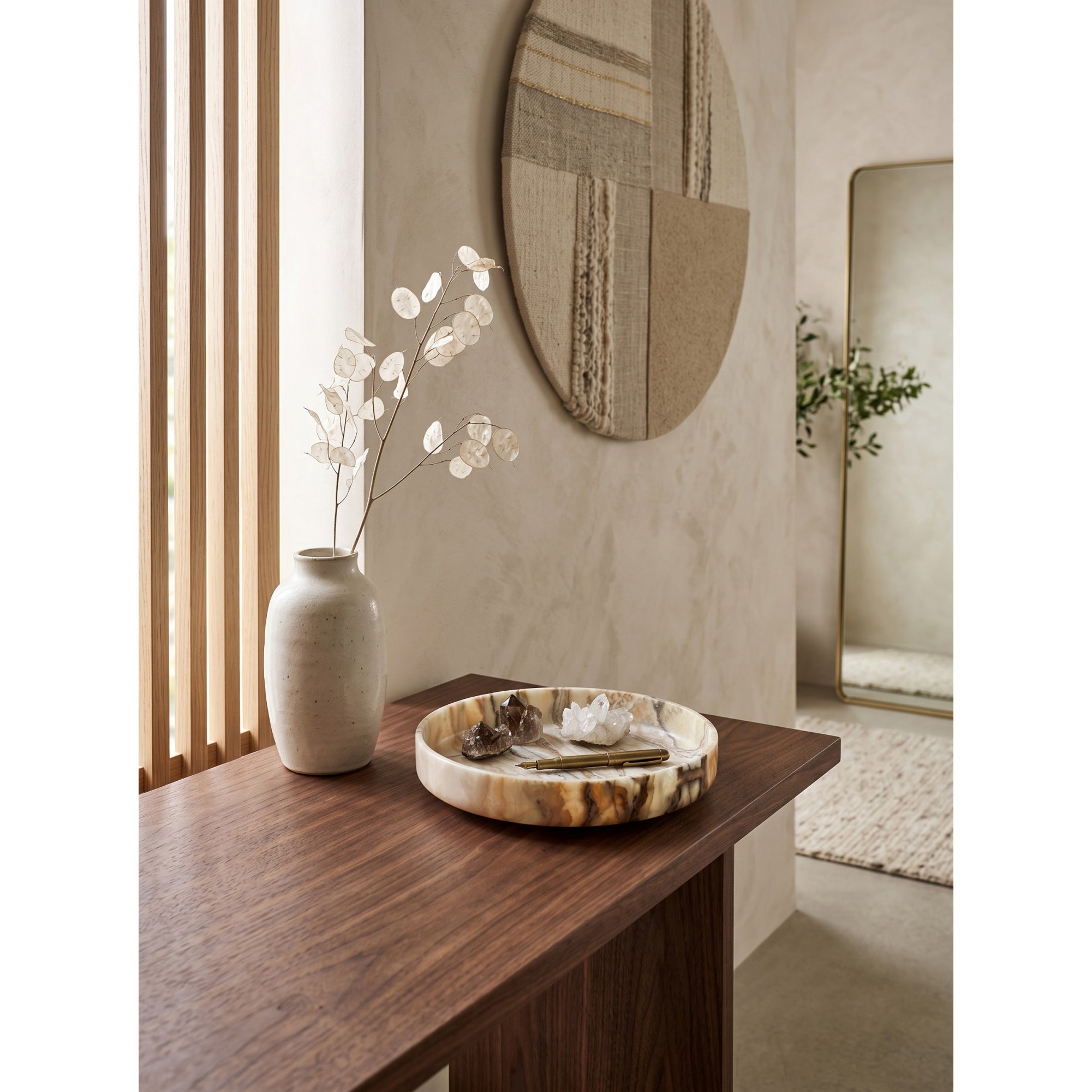 Wide Round Stone Platter