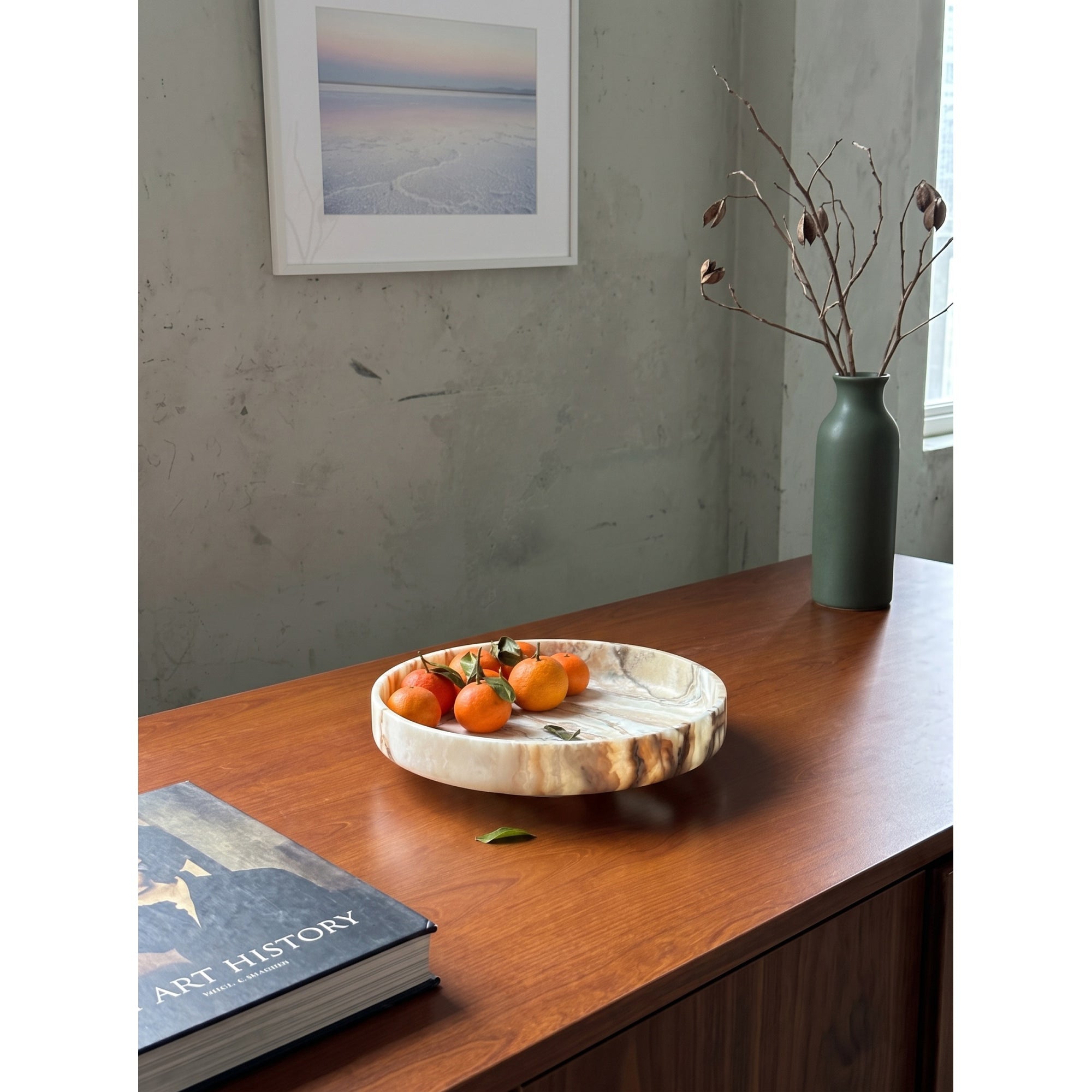Wide Round Stone Platter