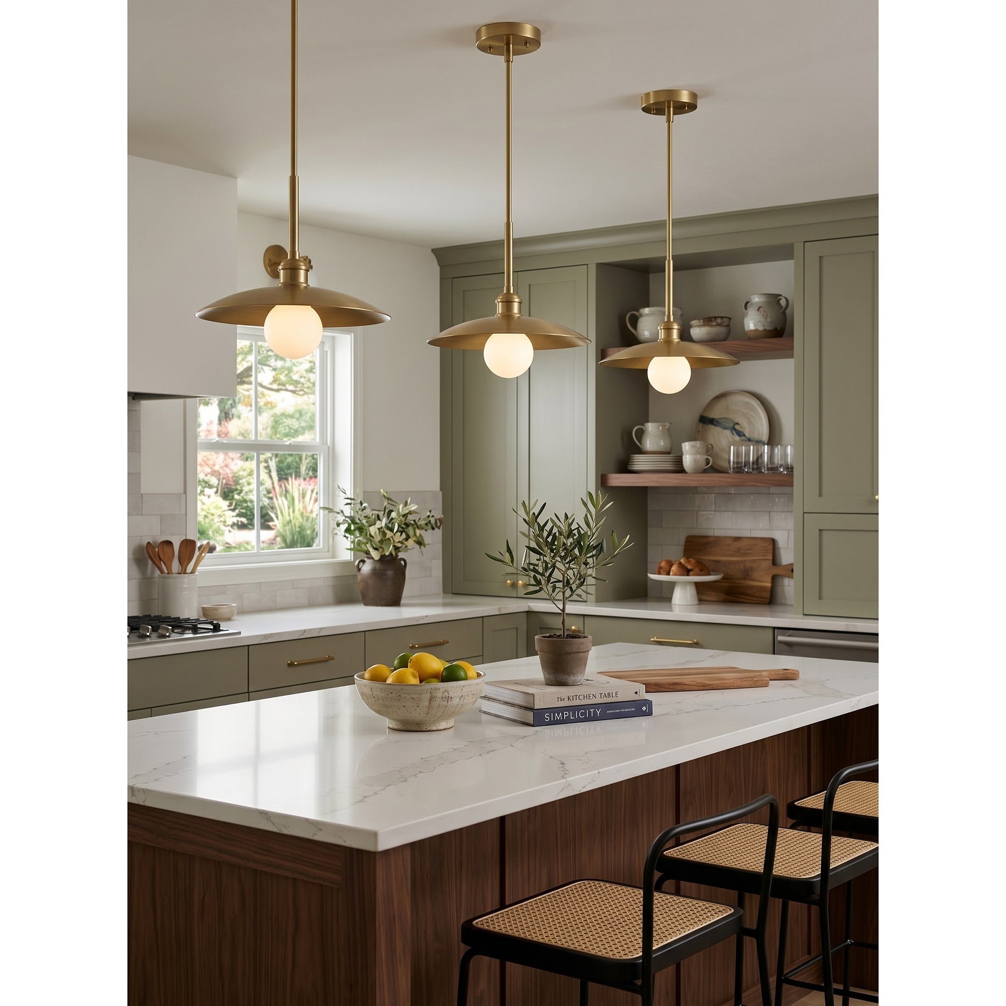 Brass Dome Kitchen Island Pendant Light