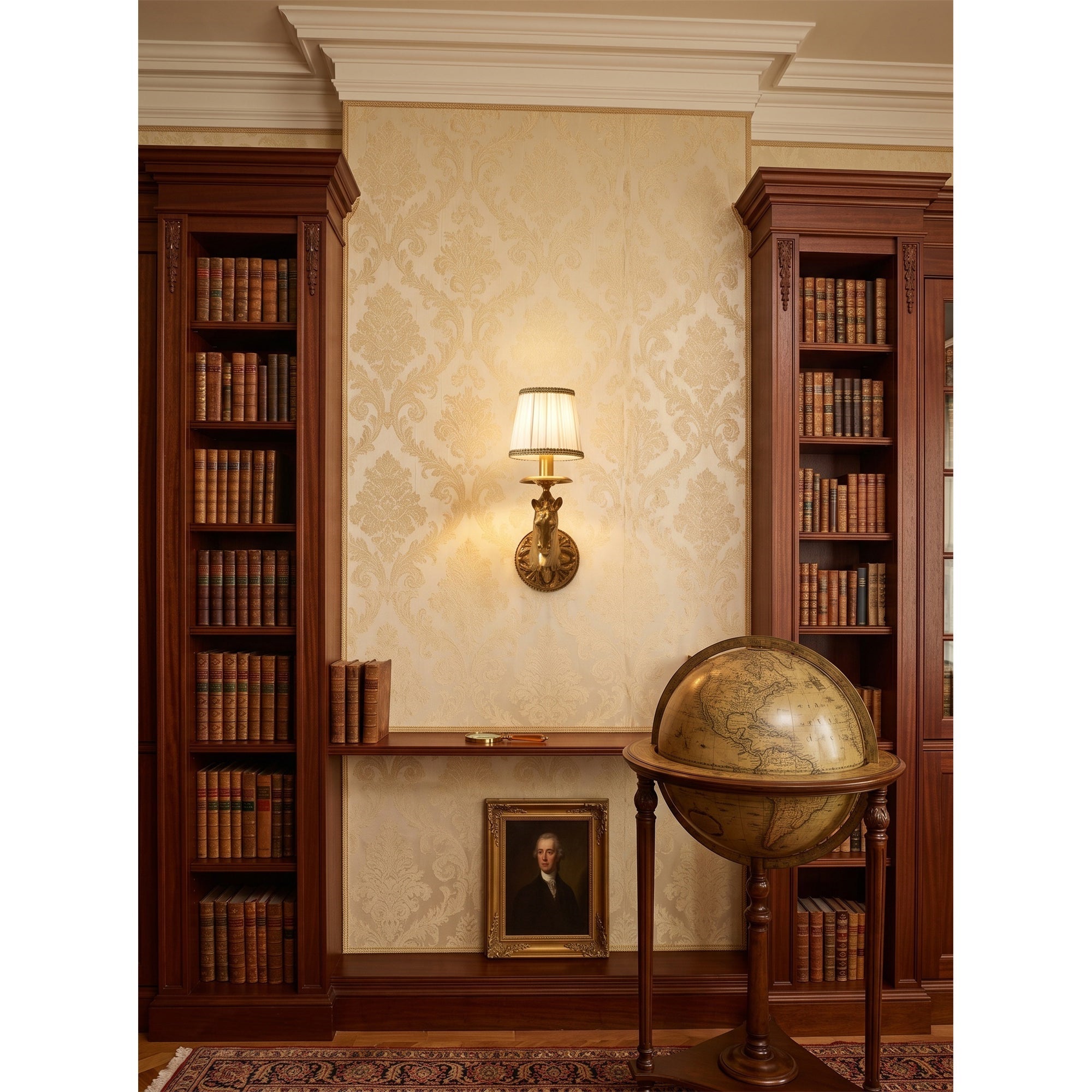 Sculpted Stallion Head Brass Sconce