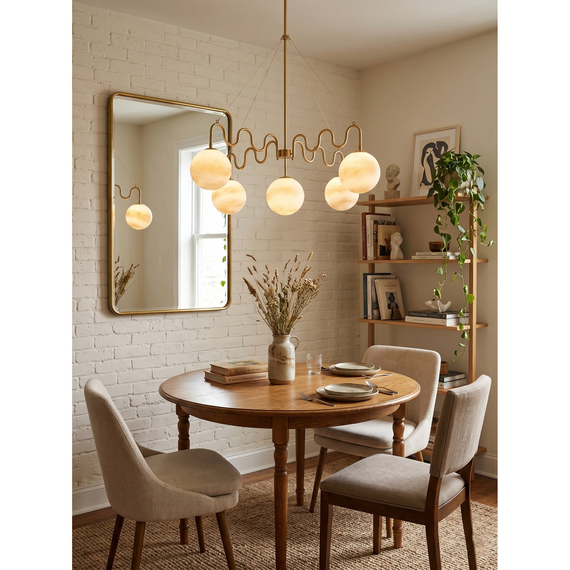 5-Light Undulating Glass Chandelier