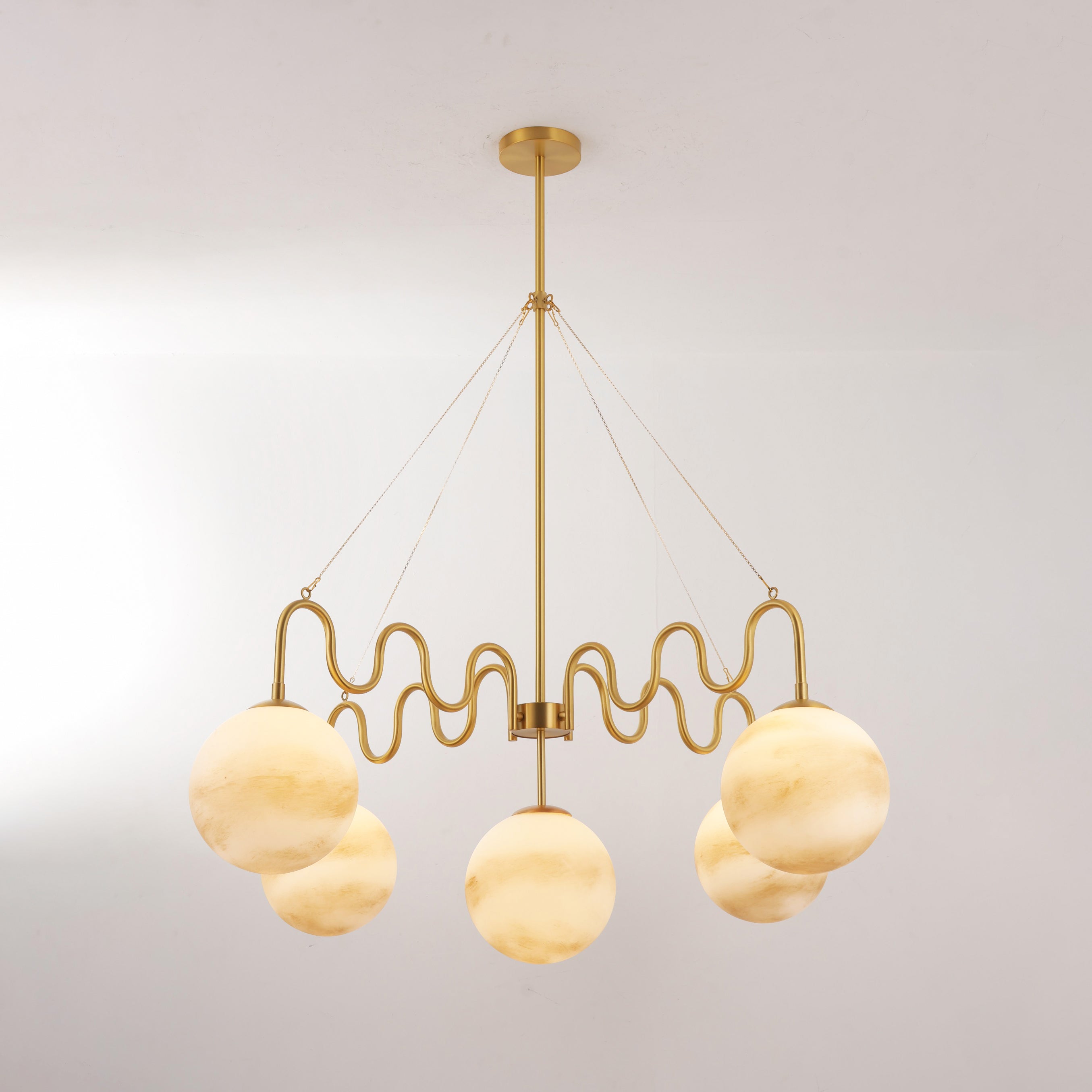 5-Light Undulating Glass Chandelier