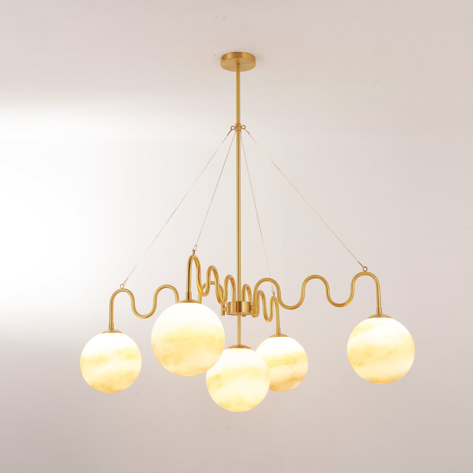 5-Light Undulating Glass Chandelier