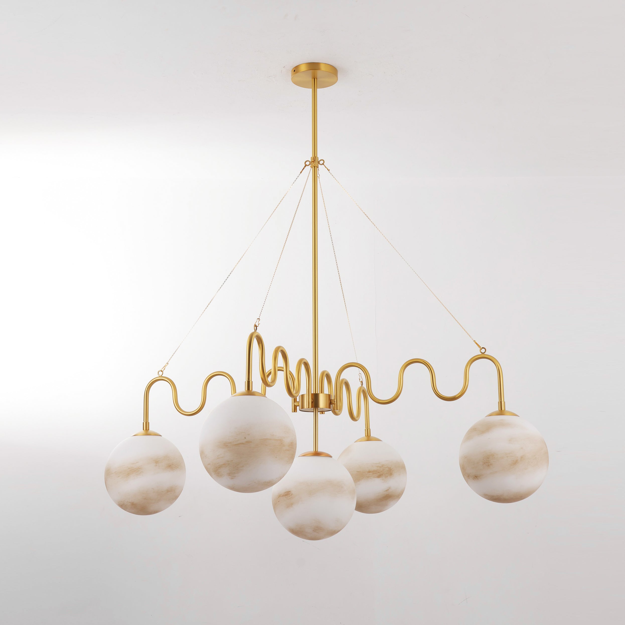 5-Light Undulating Glass Chandelier