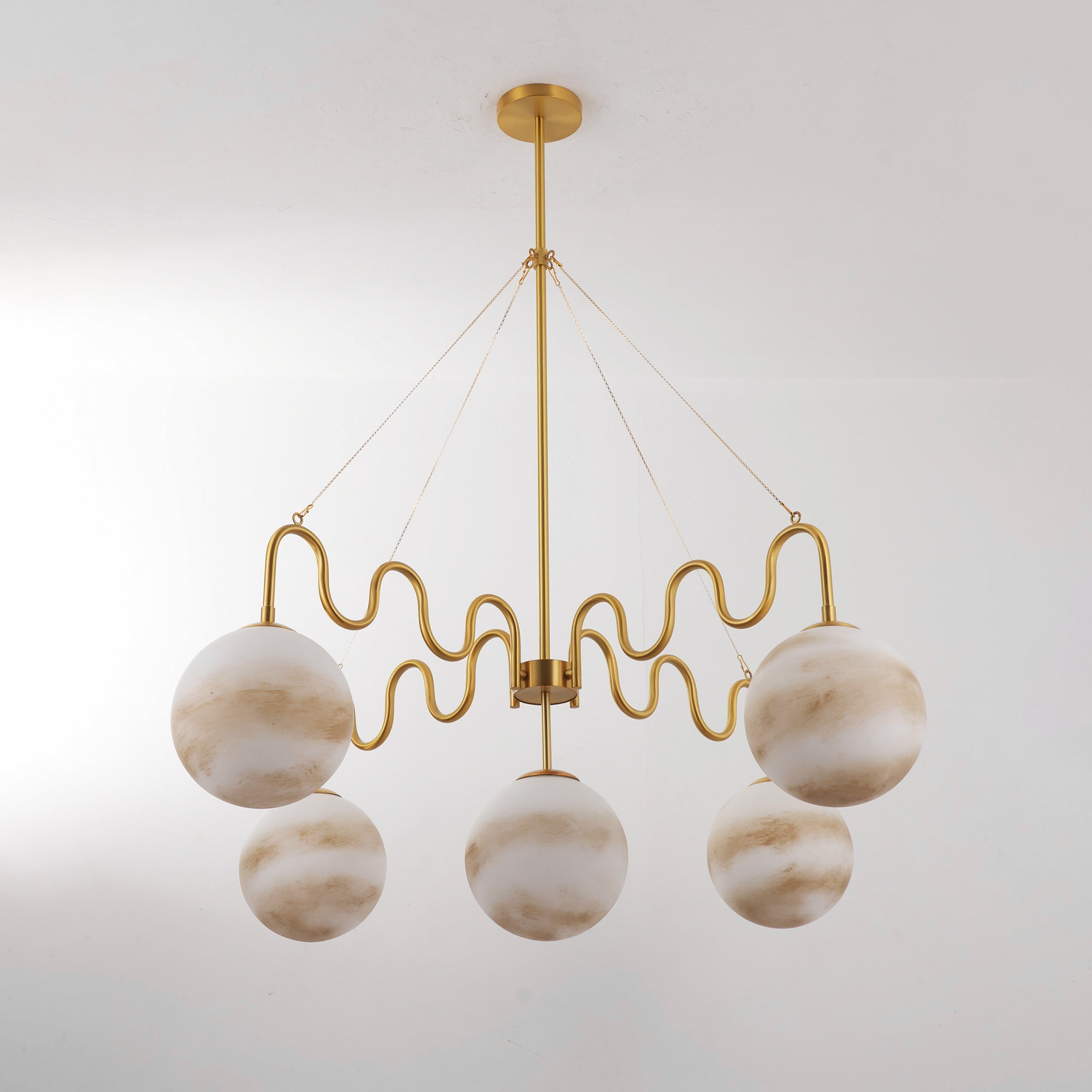 5-Light Undulating Glass Chandelier