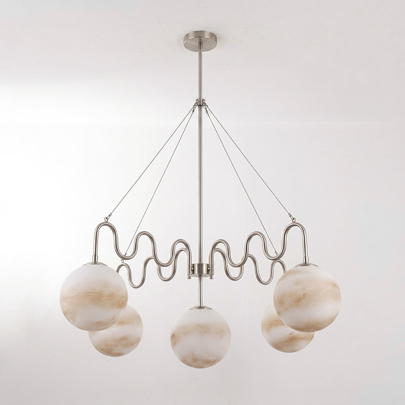 5-Light Undulating Glass Chandelier