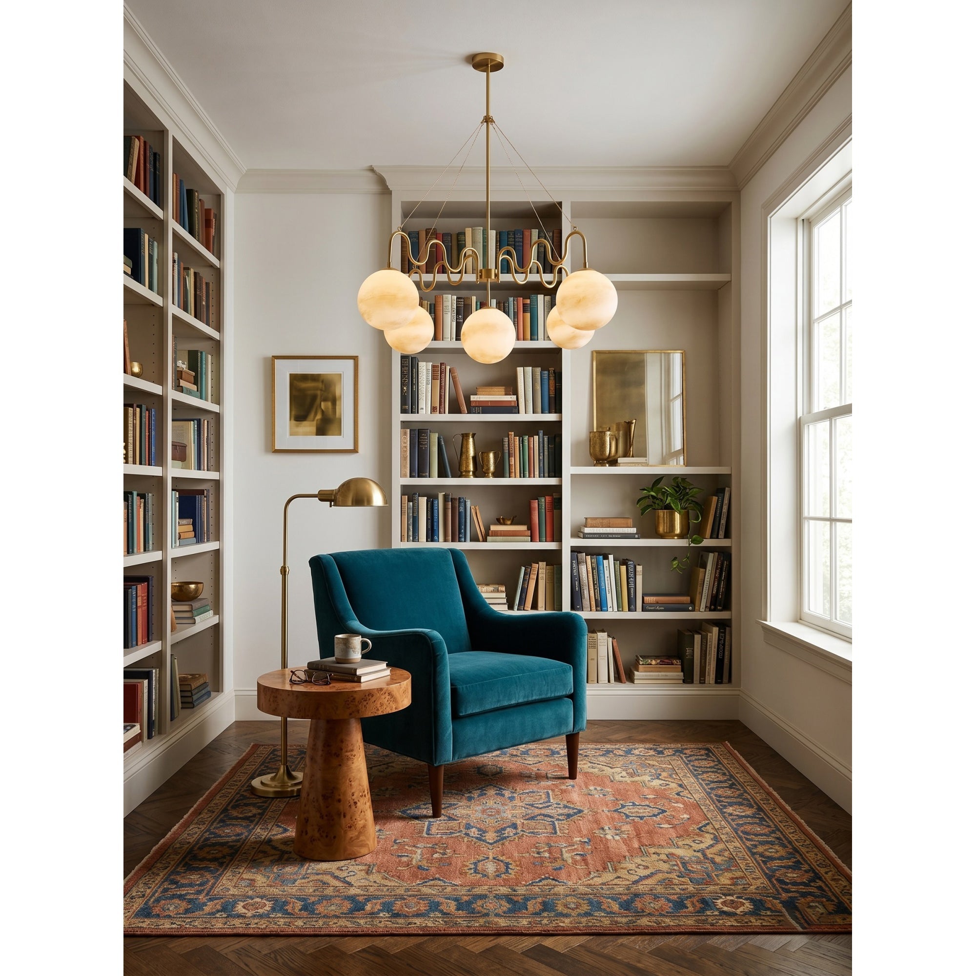 5-Light Undulating Glass Chandelier