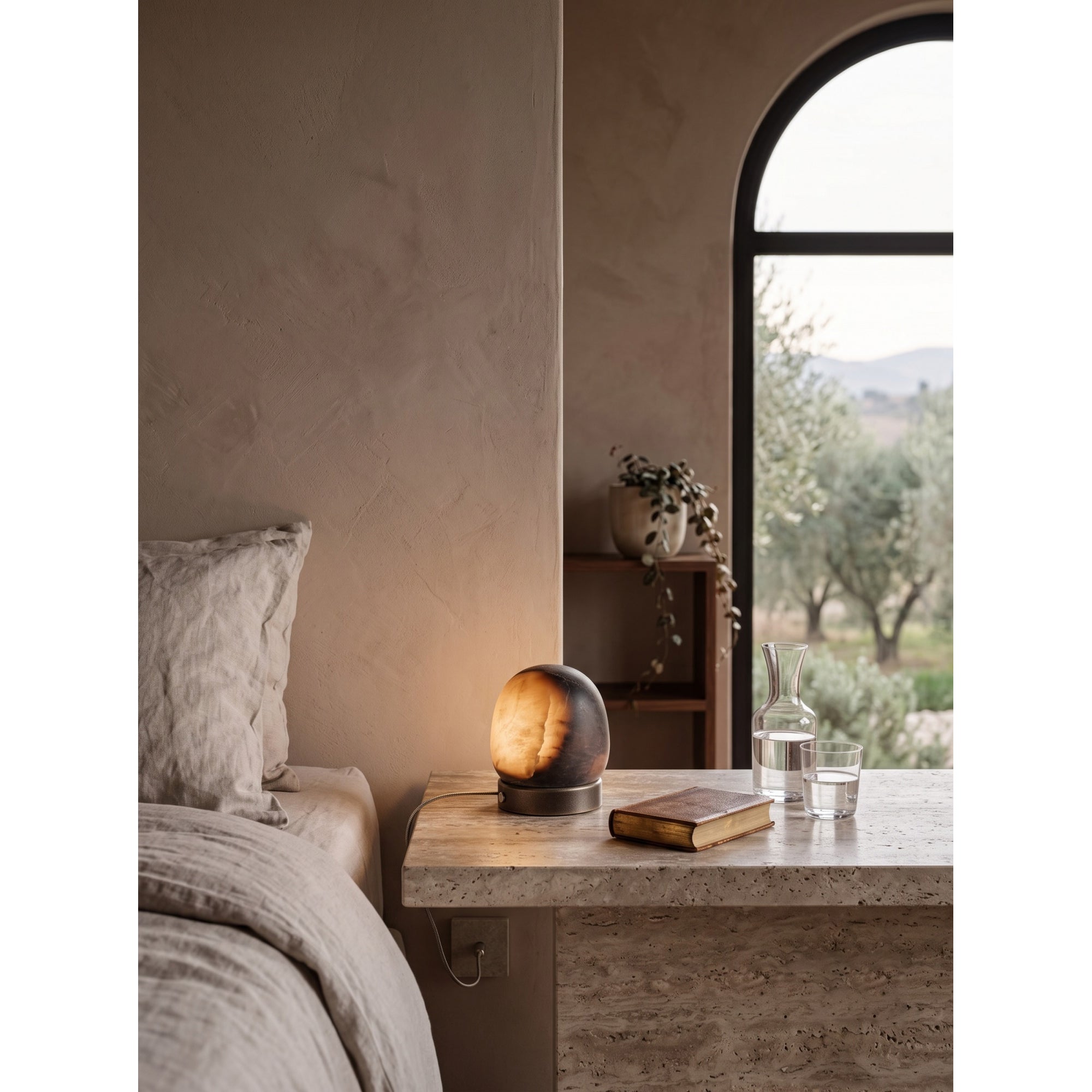 Cordless Alabaster Orb Table Lamp