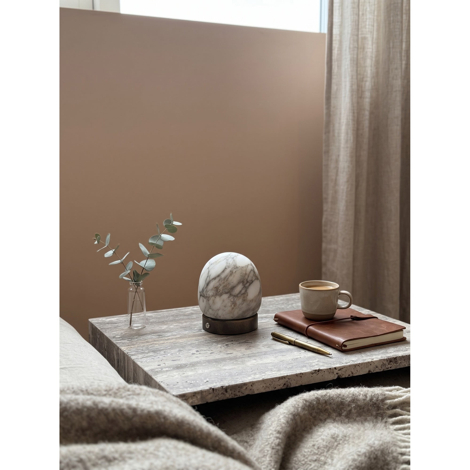 Cordless Alabaster Orb Table Lamp