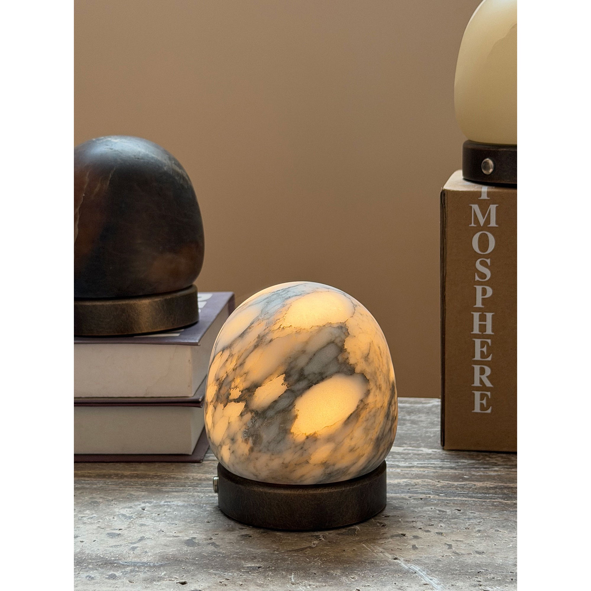 Cordless Alabaster Orb Table Lamp