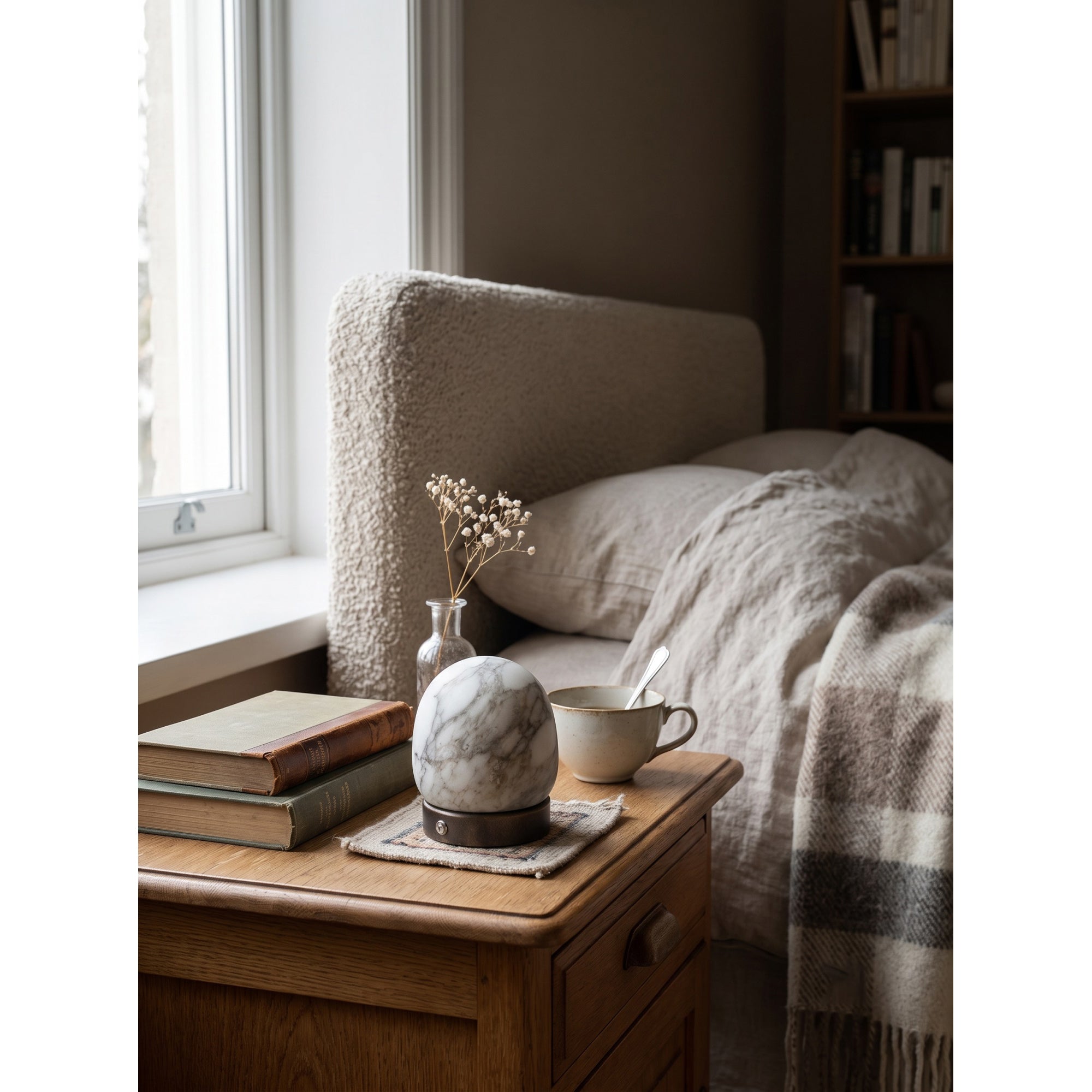 Cordless Alabaster Orb Table Lamp