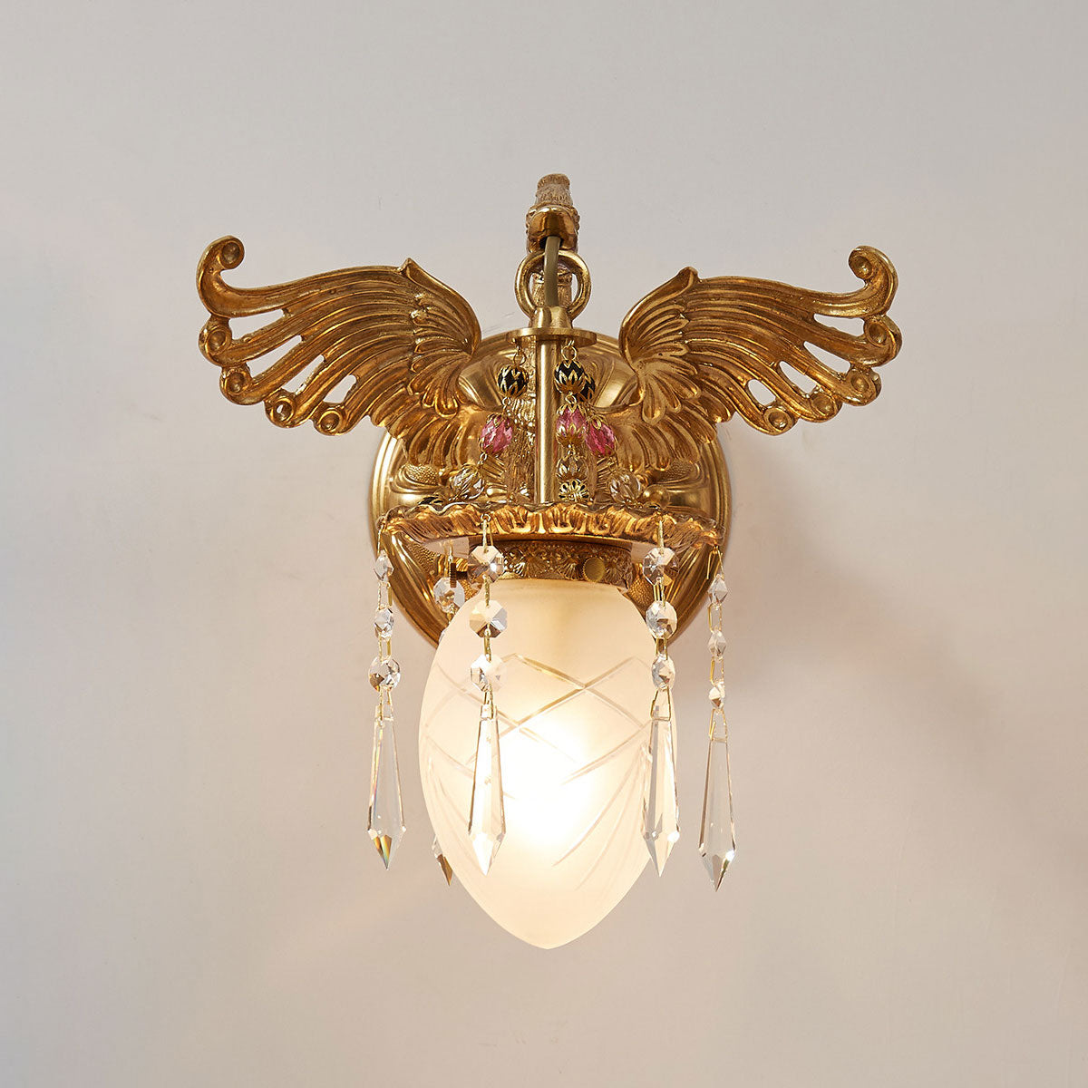 Sculpted Swan Crystal Wall Sconce