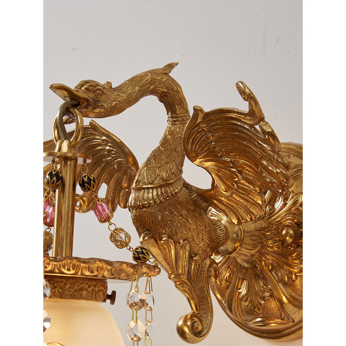 Sculpted Swan Crystal Wall Sconce