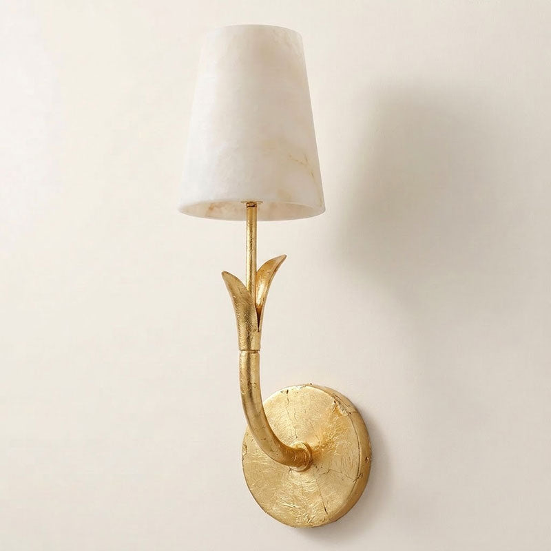 Leaf Arm Alabaster Wall Sconce