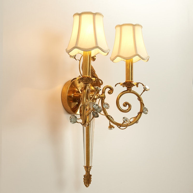 Crystal Peacock Torchere Wall Sconce