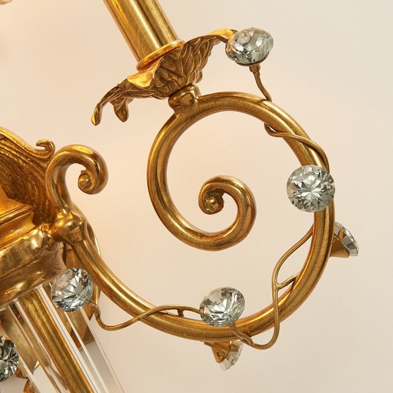 Crystal Peacock Torchere Wall Sconce