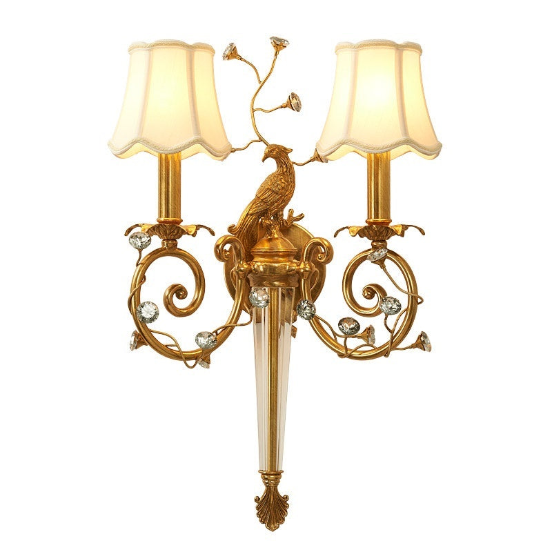 Crystal Peacock Torchere Wall Sconce