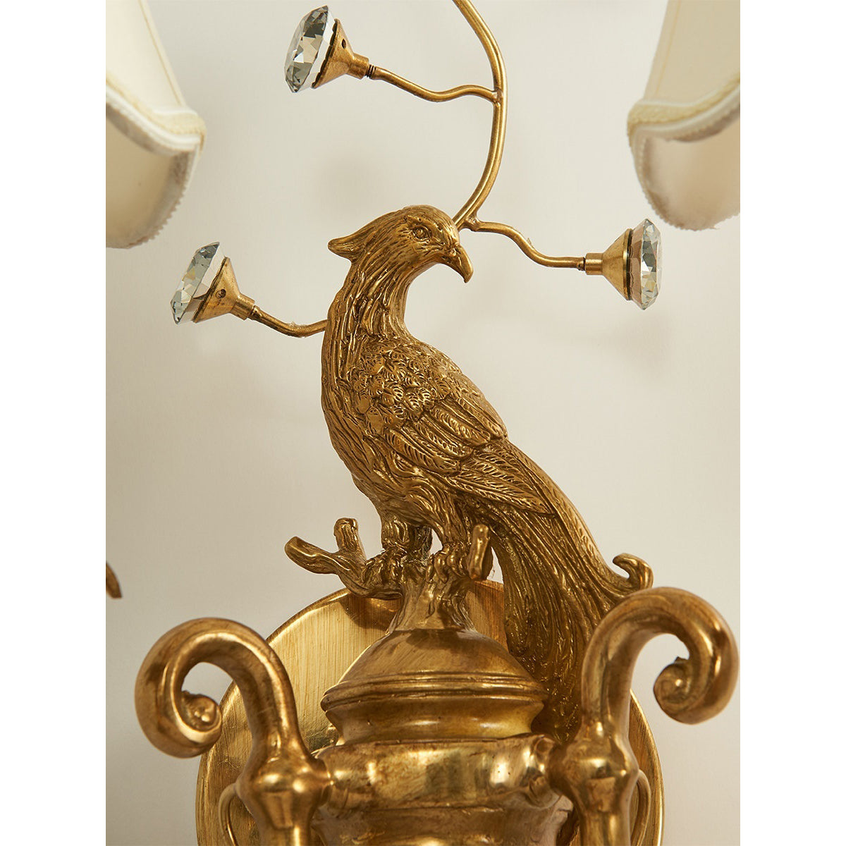 Crystal Peacock Torchere Wall Sconce