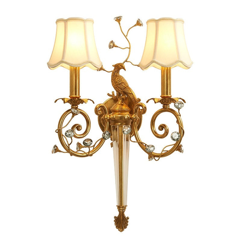 Crystal Peacock Torchere Wall Sconce