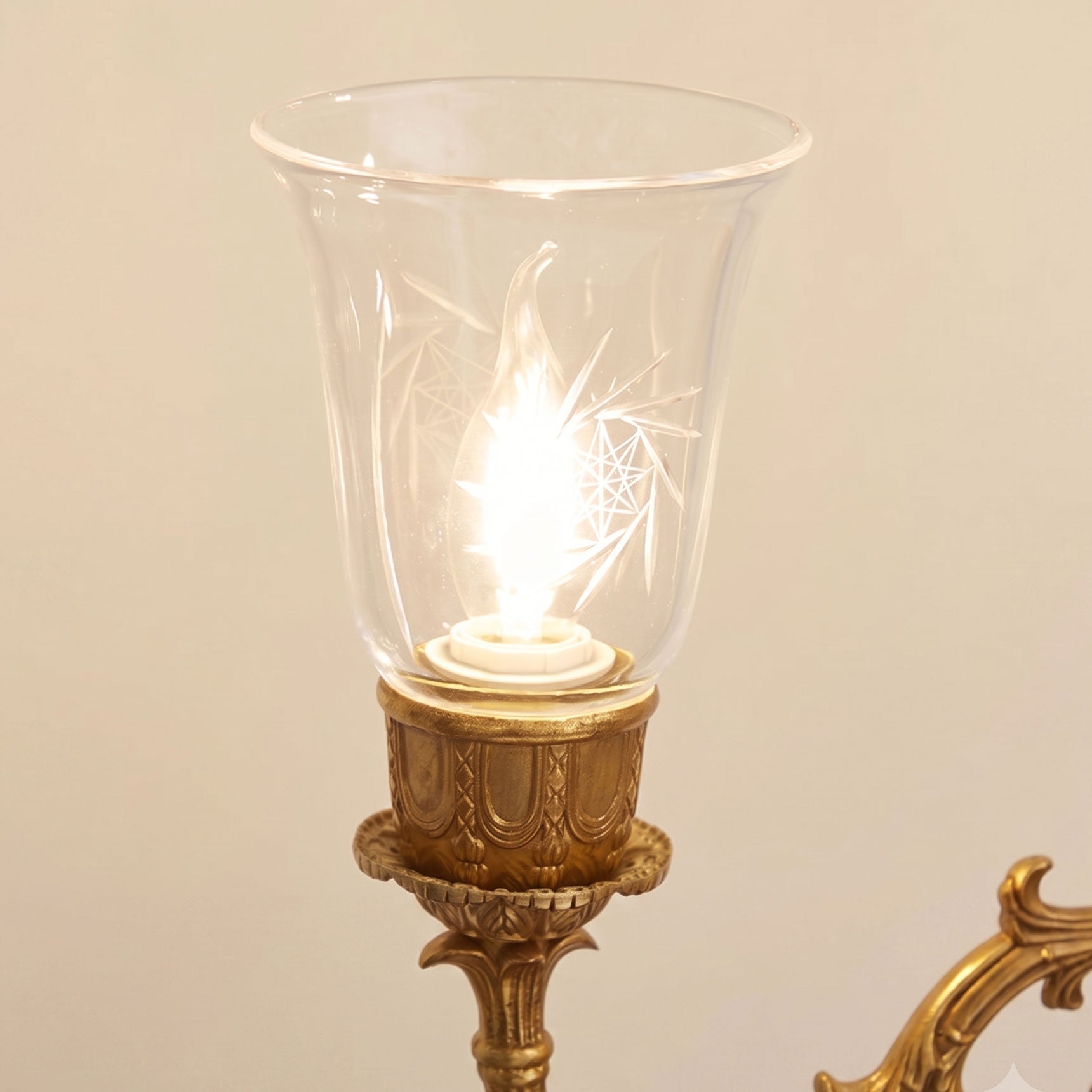 Brass Palm Tree Marble Table Lamp