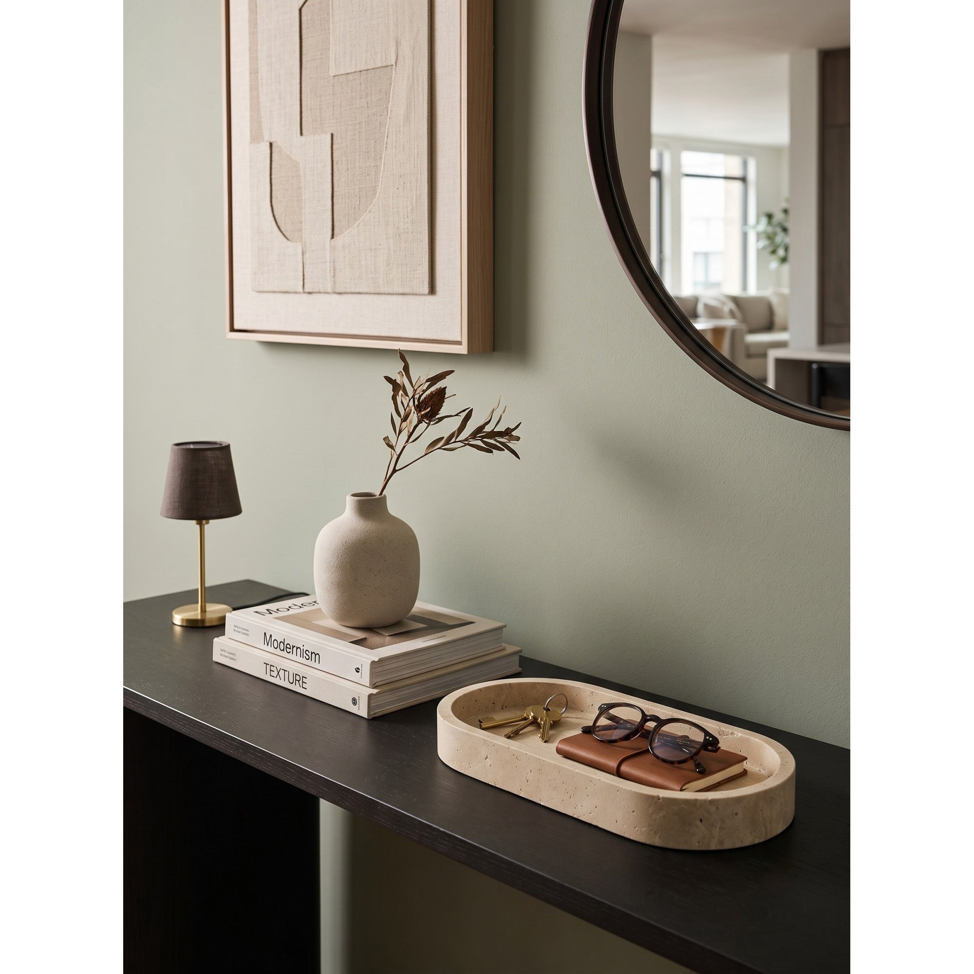 Pill Shaped Stone Catchall Tray