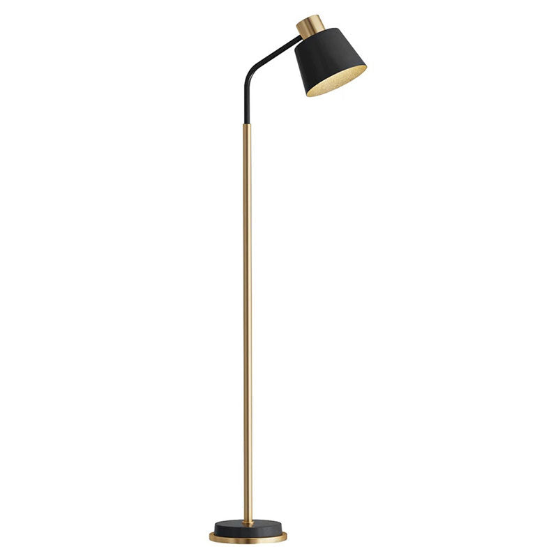Slim Black Gold Arched Floor Lamp