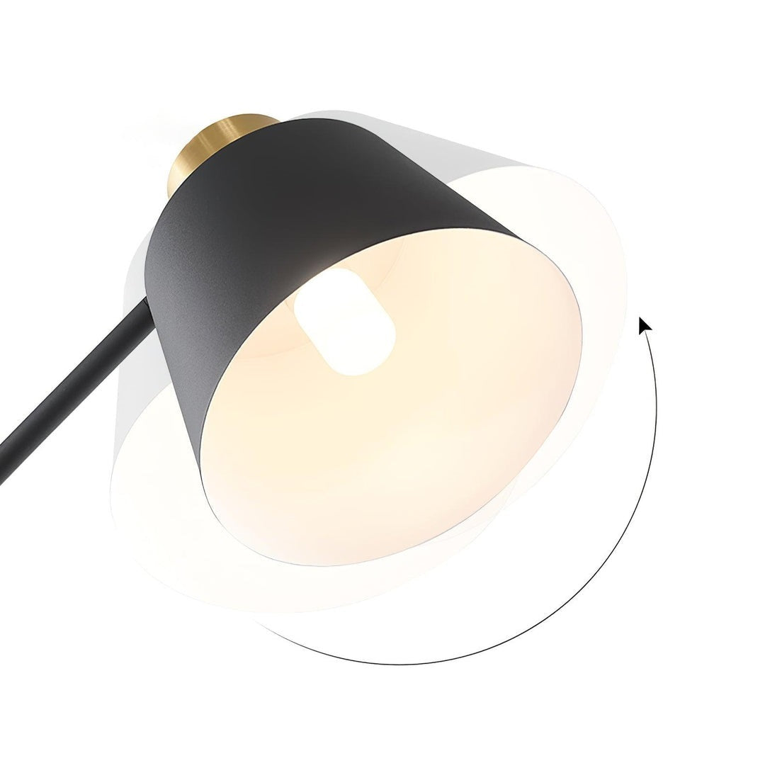 Slim Black Gold Arched Floor Lamp