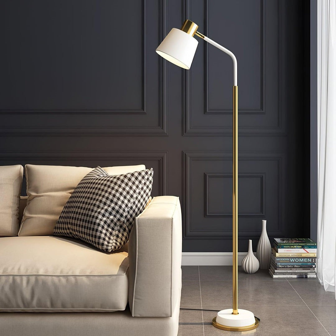 Slim Black Gold Arched Floor Lamp