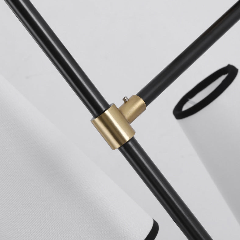 8-Light Tiered Black & Brass Chandelier
