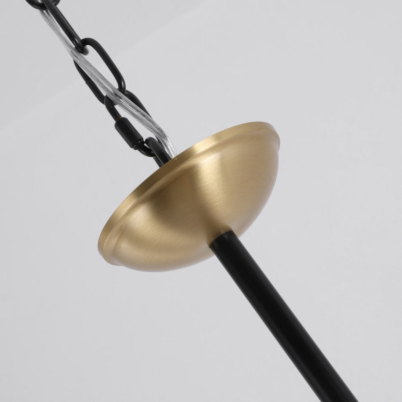 8-Light Tiered Black & Brass Chandelier