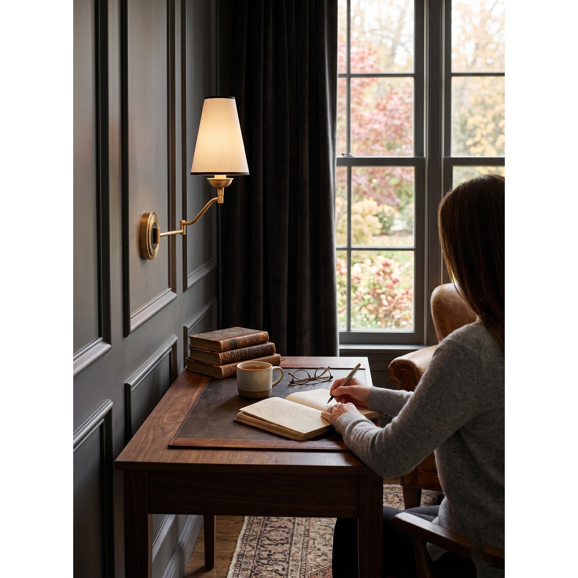 Adjustable Swing Arm Brass Wall Sconce