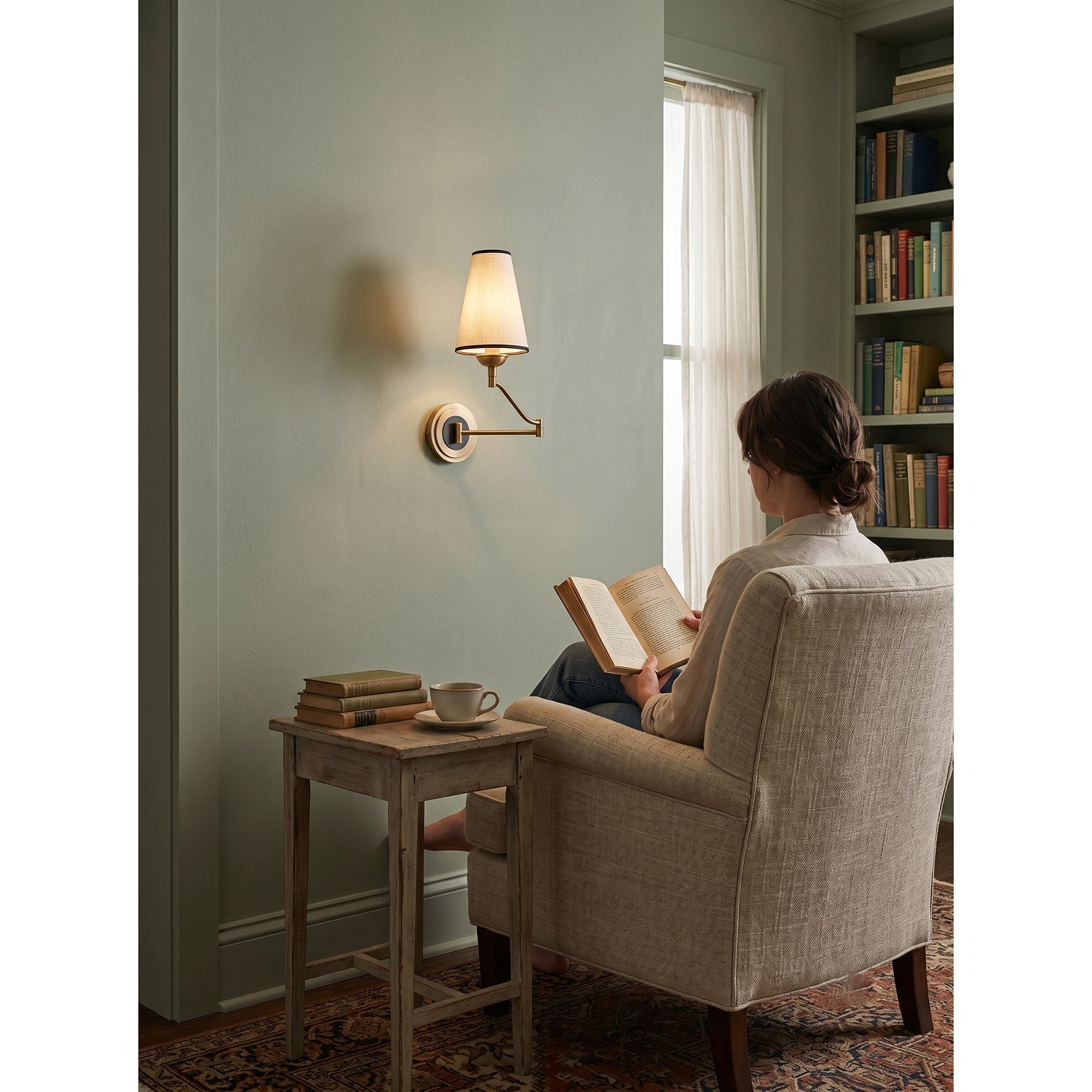 Adjustable Swing Arm Brass Wall Sconce