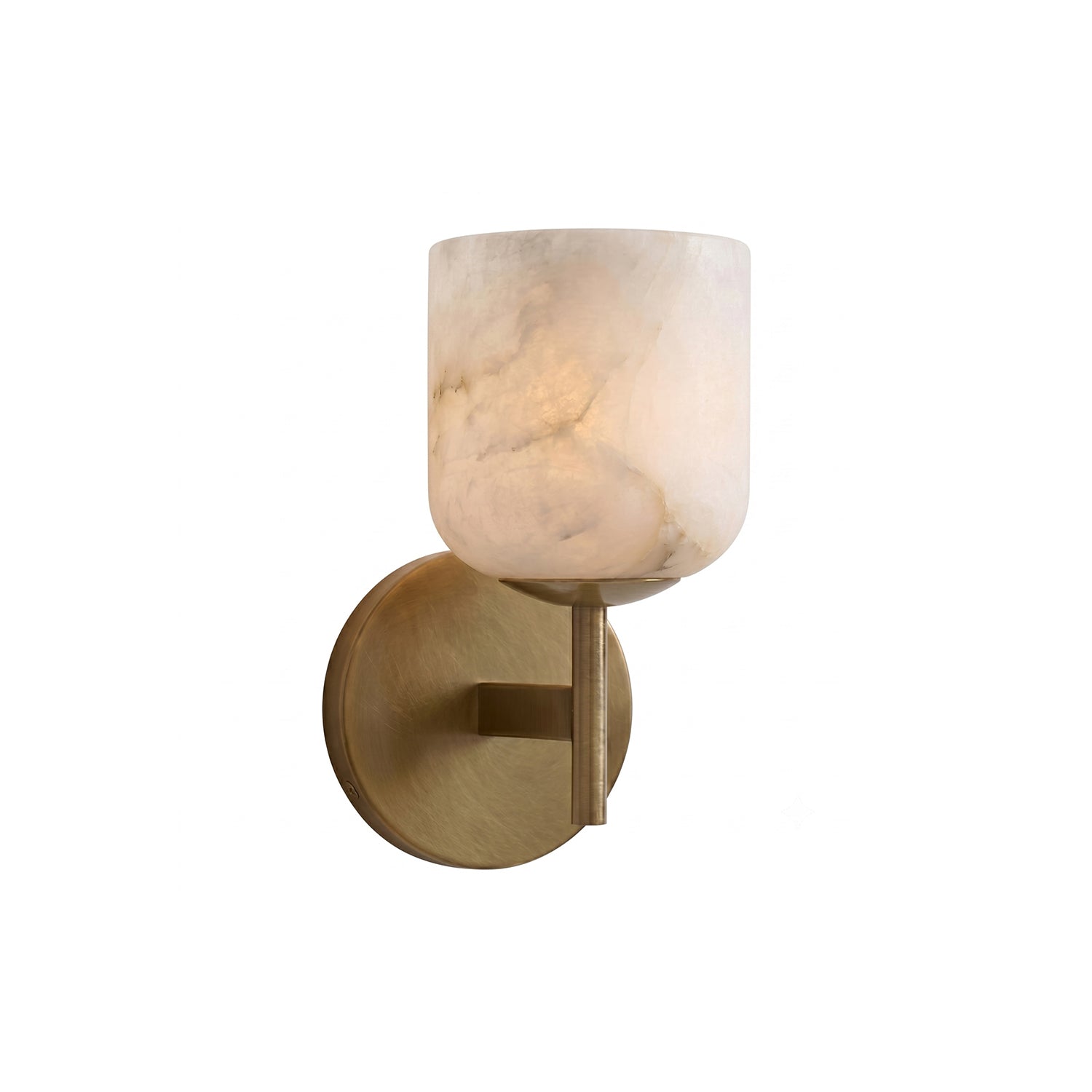 Alabaster & Antique Brass Vanity Wall Sconce