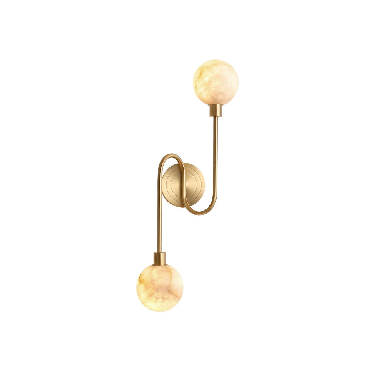 Looped Arm Alabaster Twin Globe Sconce