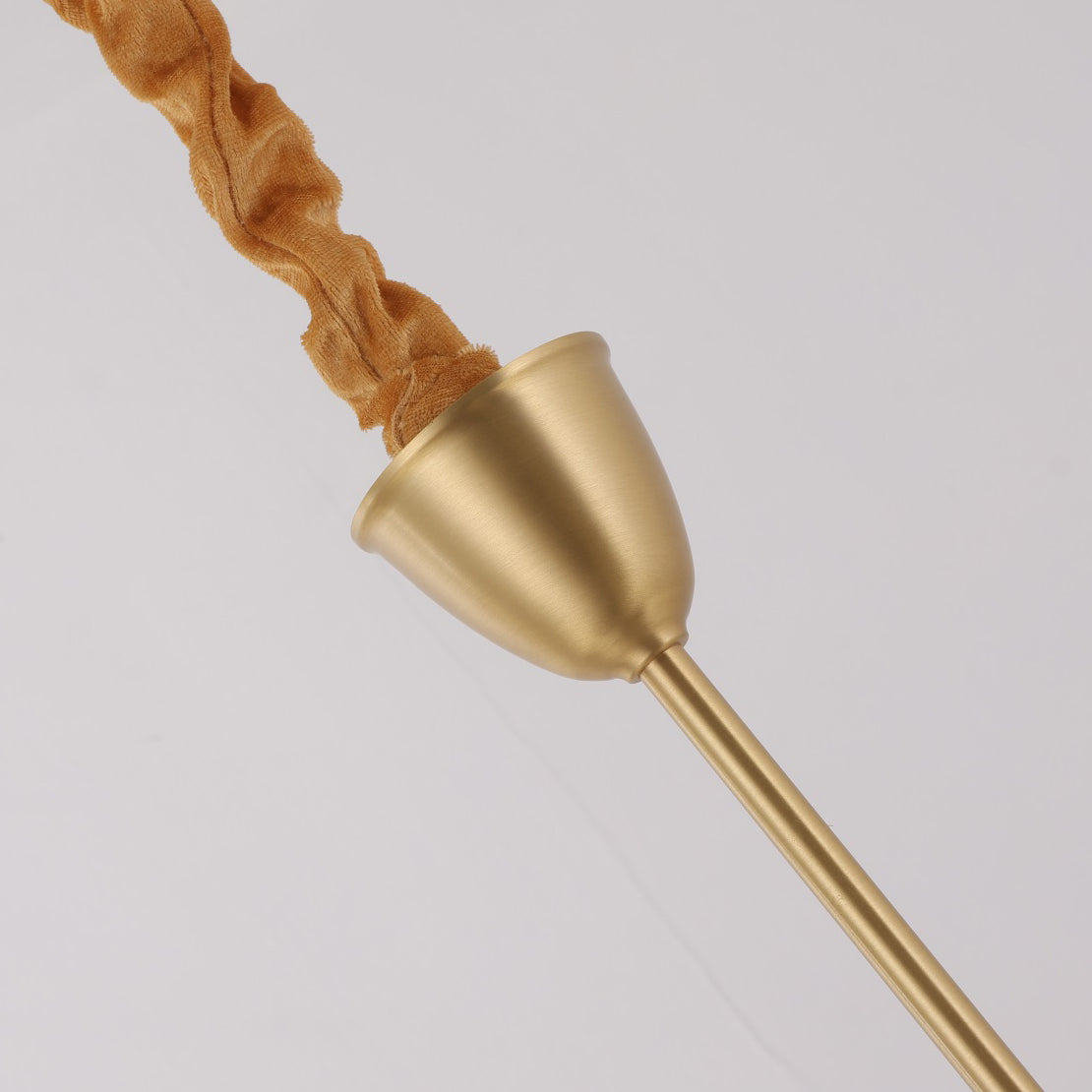 Curved Arm Brass Pleated Chandelier