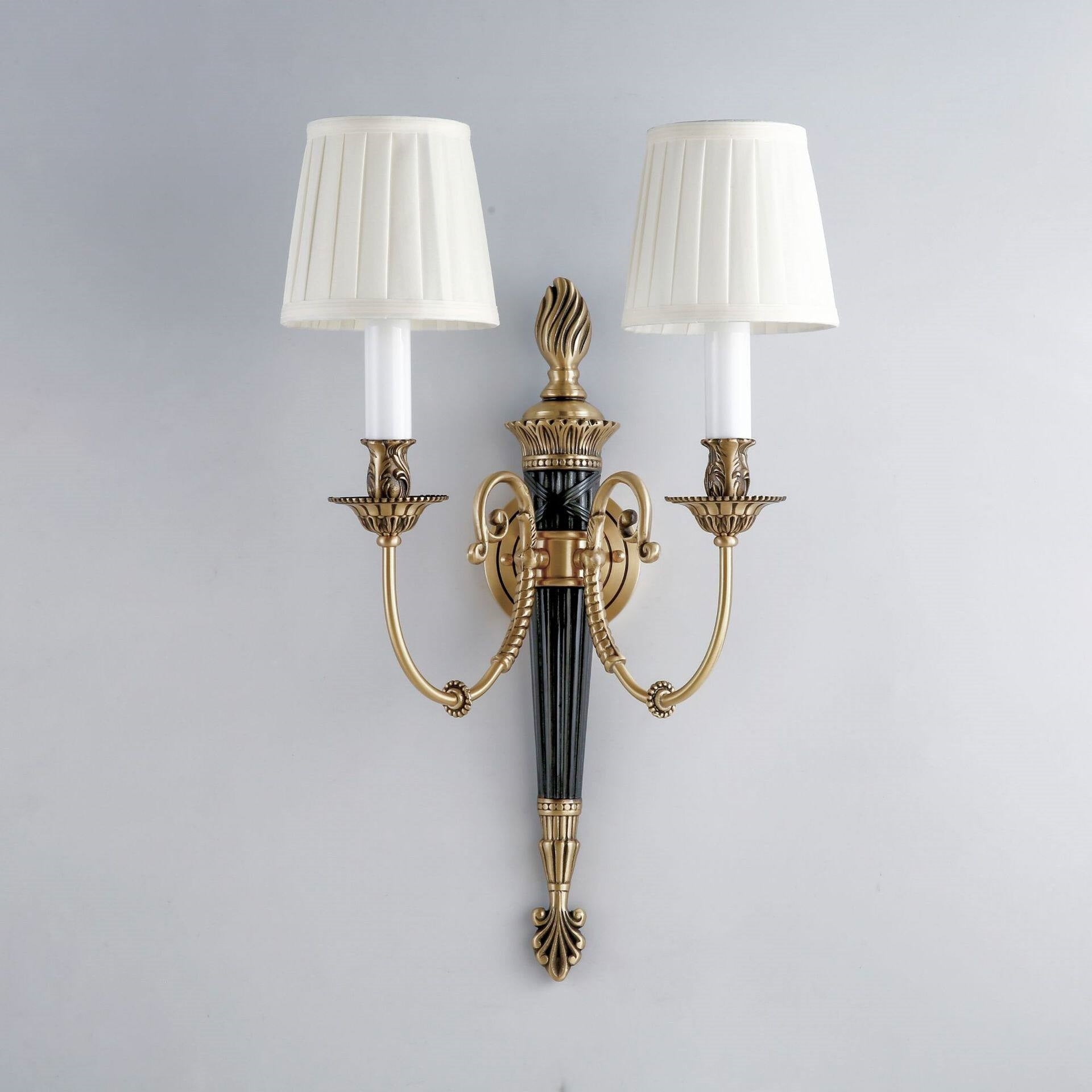 Torch-Style Pleated Shade Wall Sconce