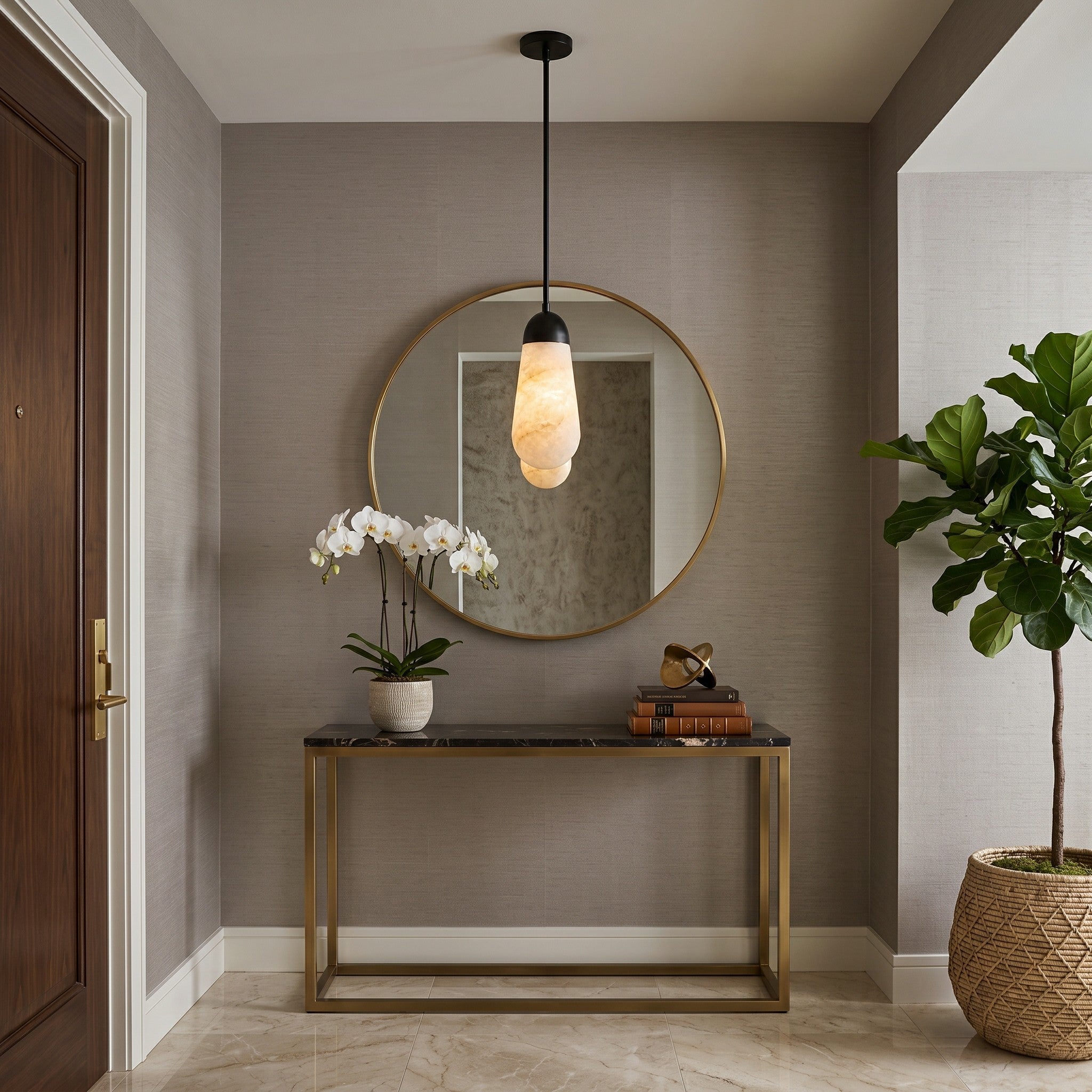 Slim Drop Alabaster Pendant Lamp