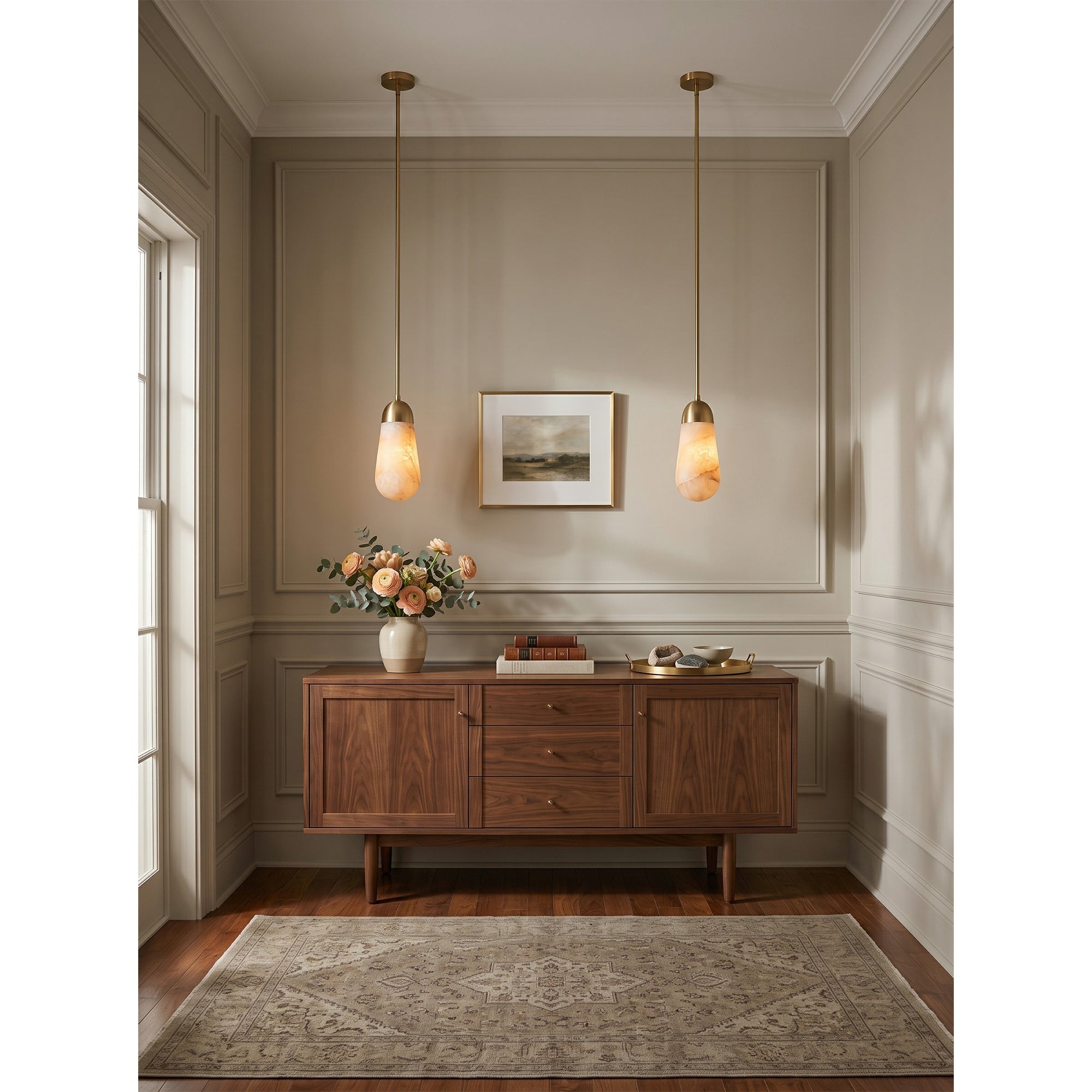 Slim Drop Alabaster Pendant Lamp