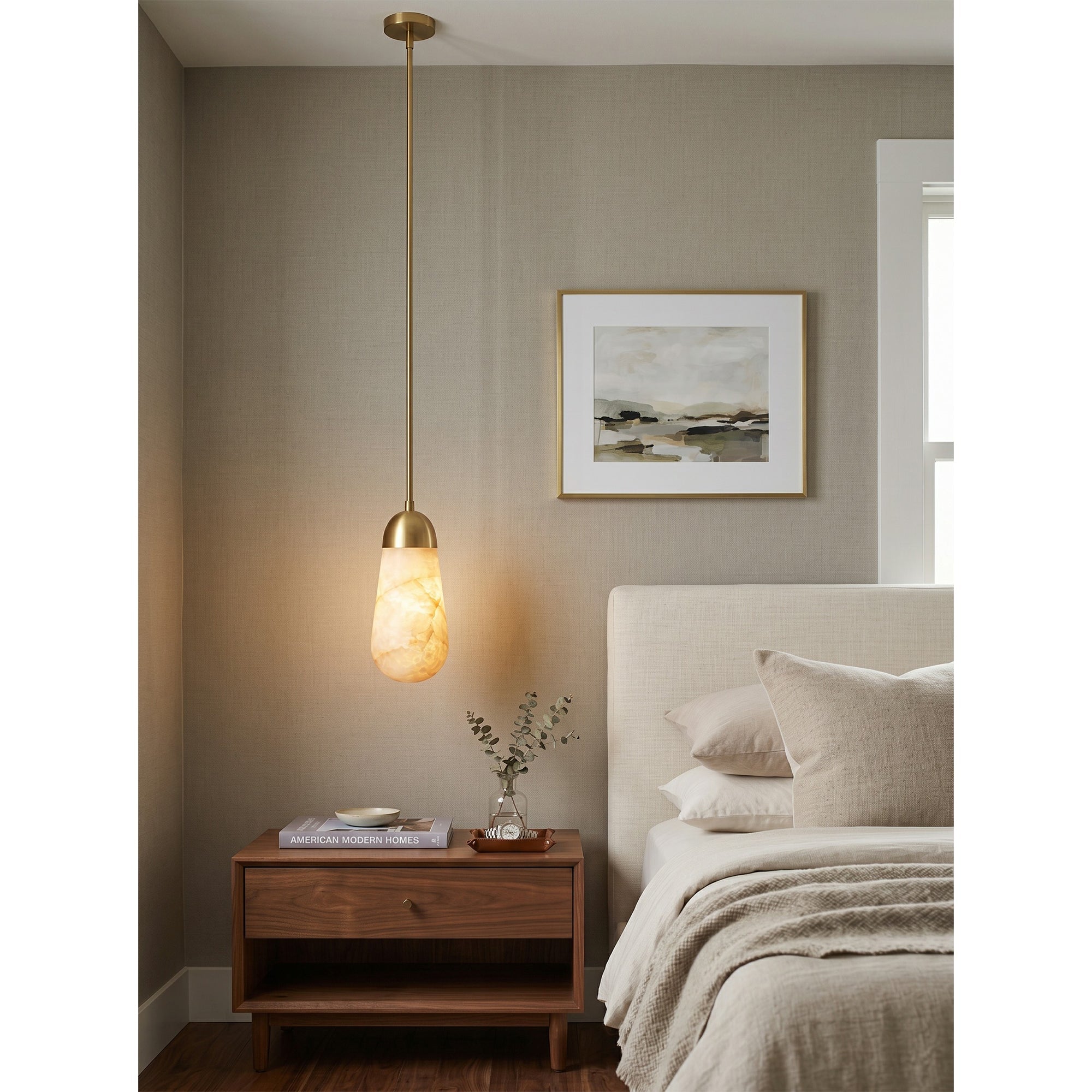 Slim Drop Alabaster Pendant Lamp