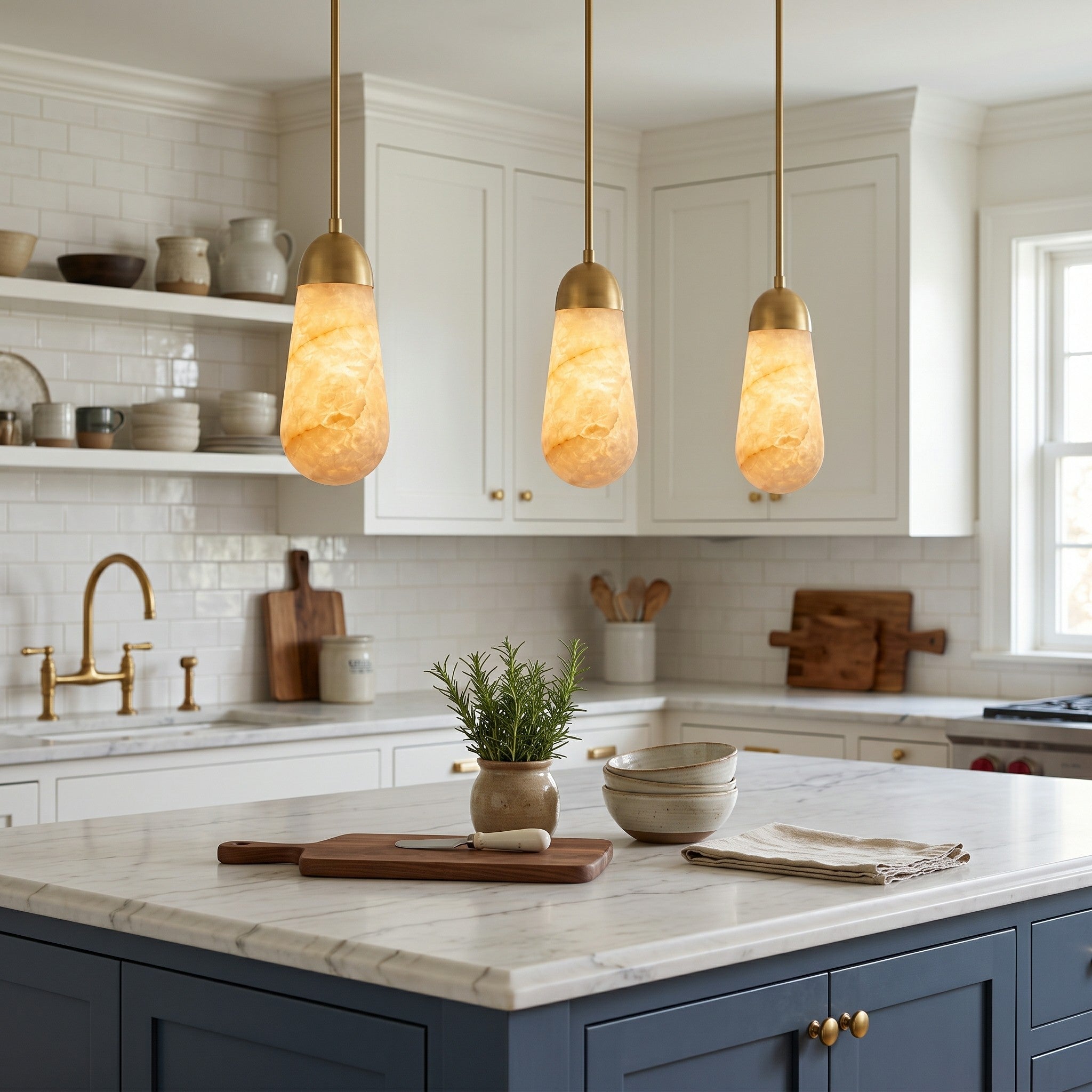 Slim Drop Alabaster Pendant Lamp