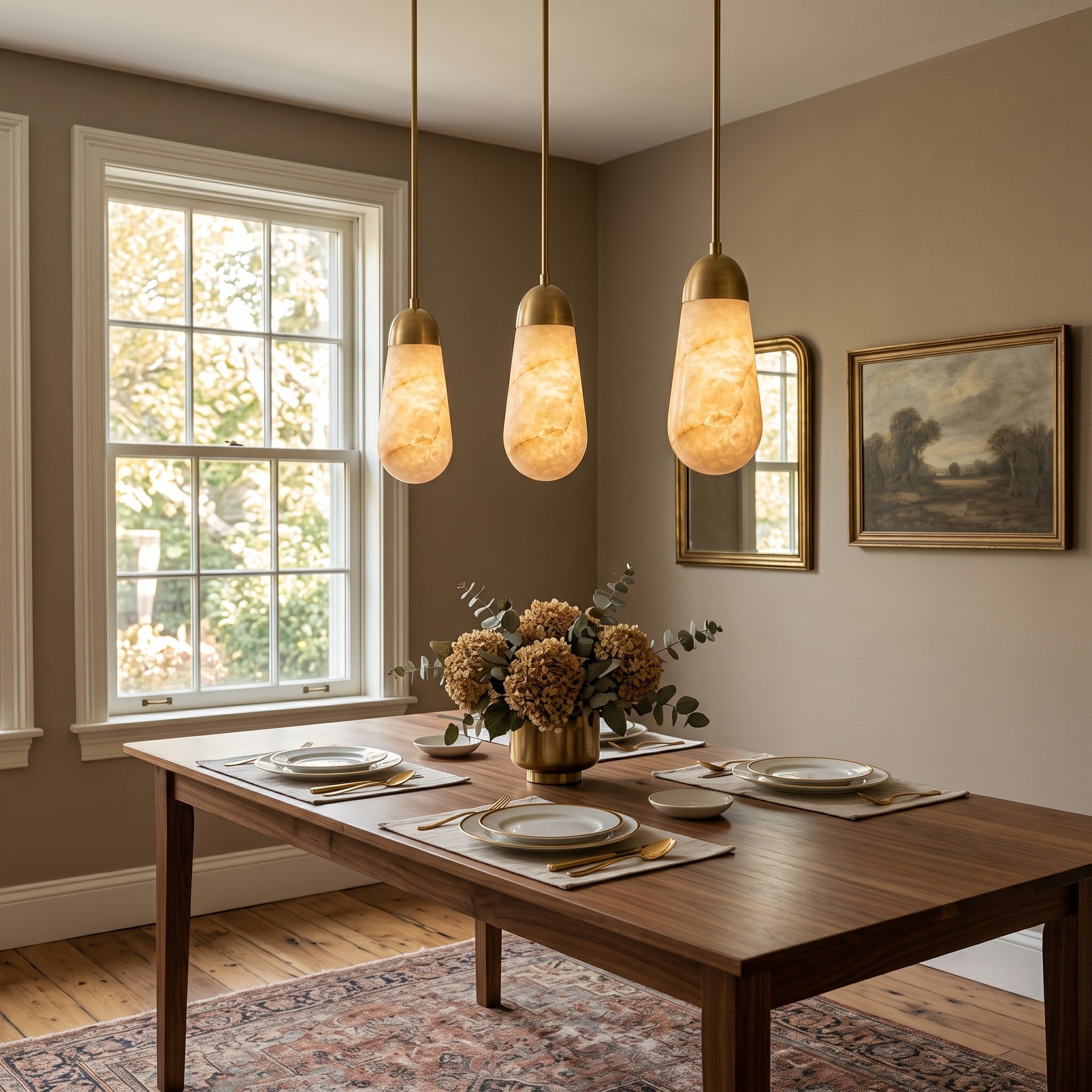 Slim Drop Alabaster Pendant Lamp