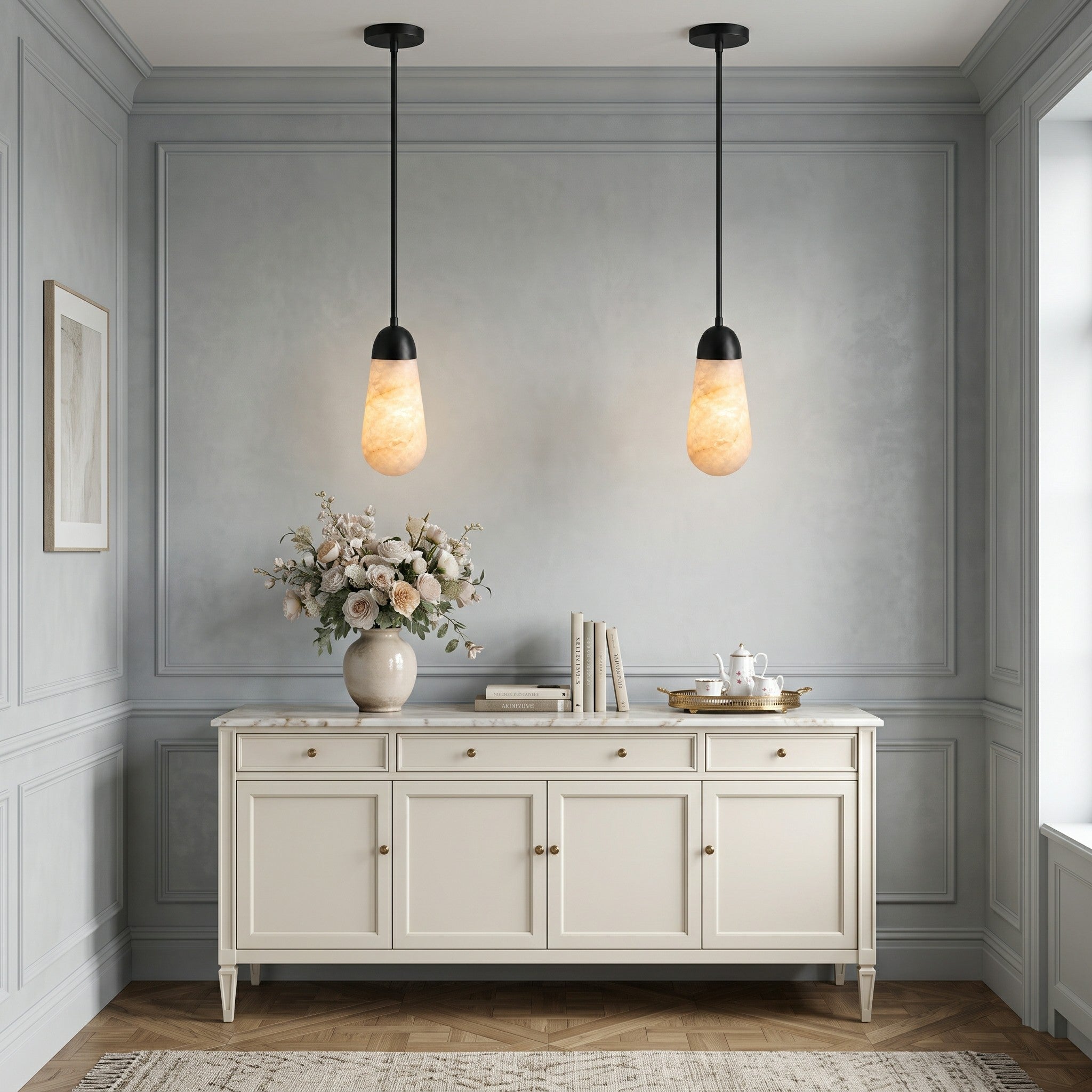 Slim Drop Alabaster Pendant Lamp